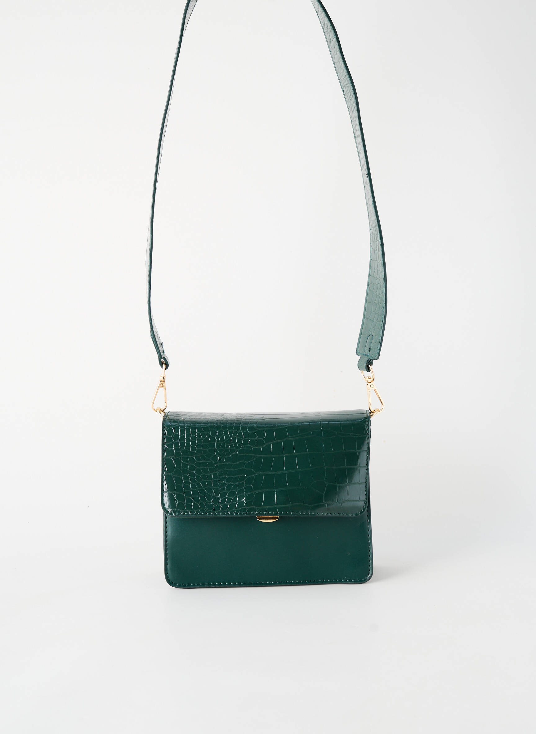Sac fermeture rabat pressionné vert ONLY femme
