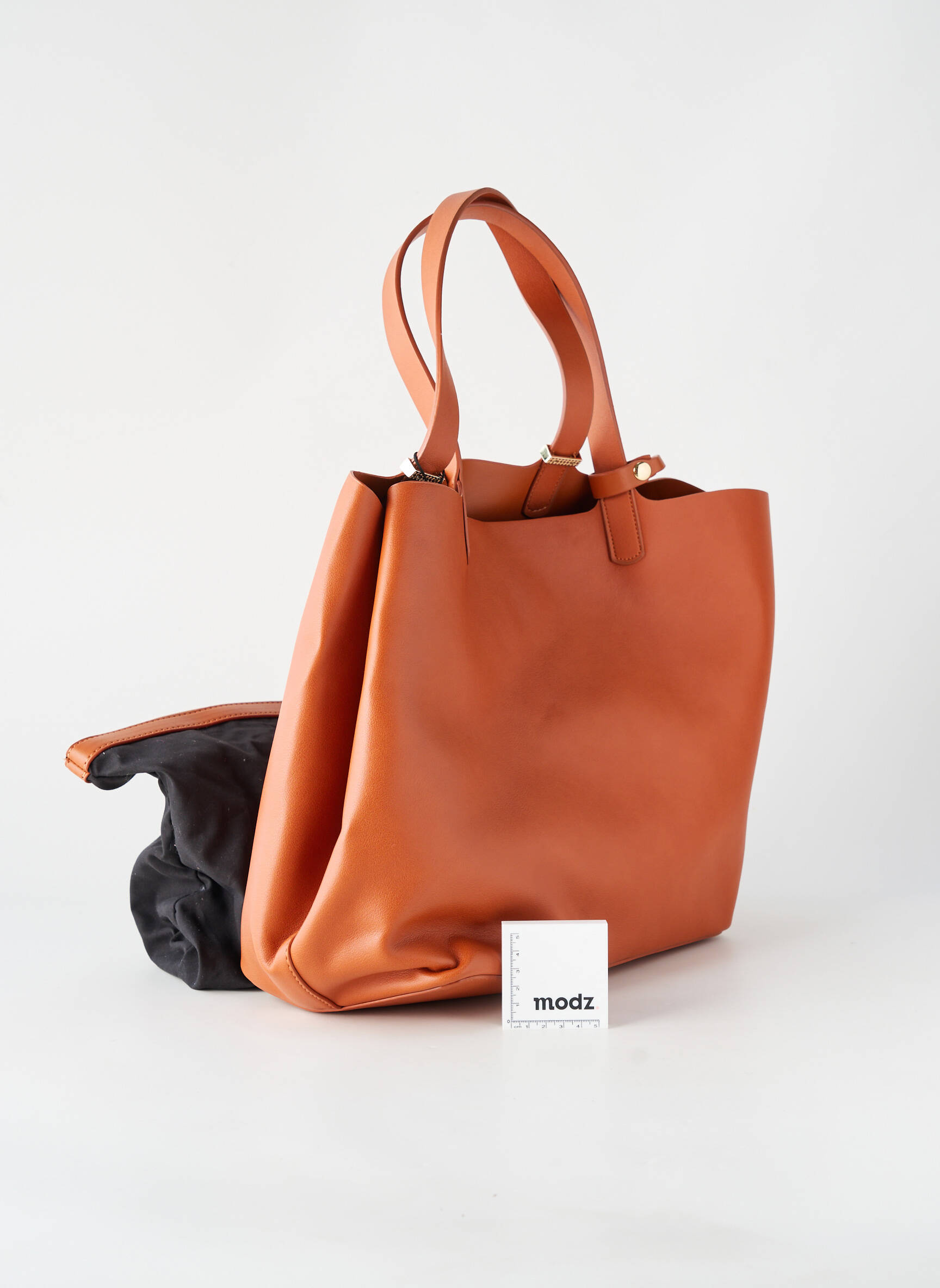 Sac poignée 2 anses de portée marron PIECES femme