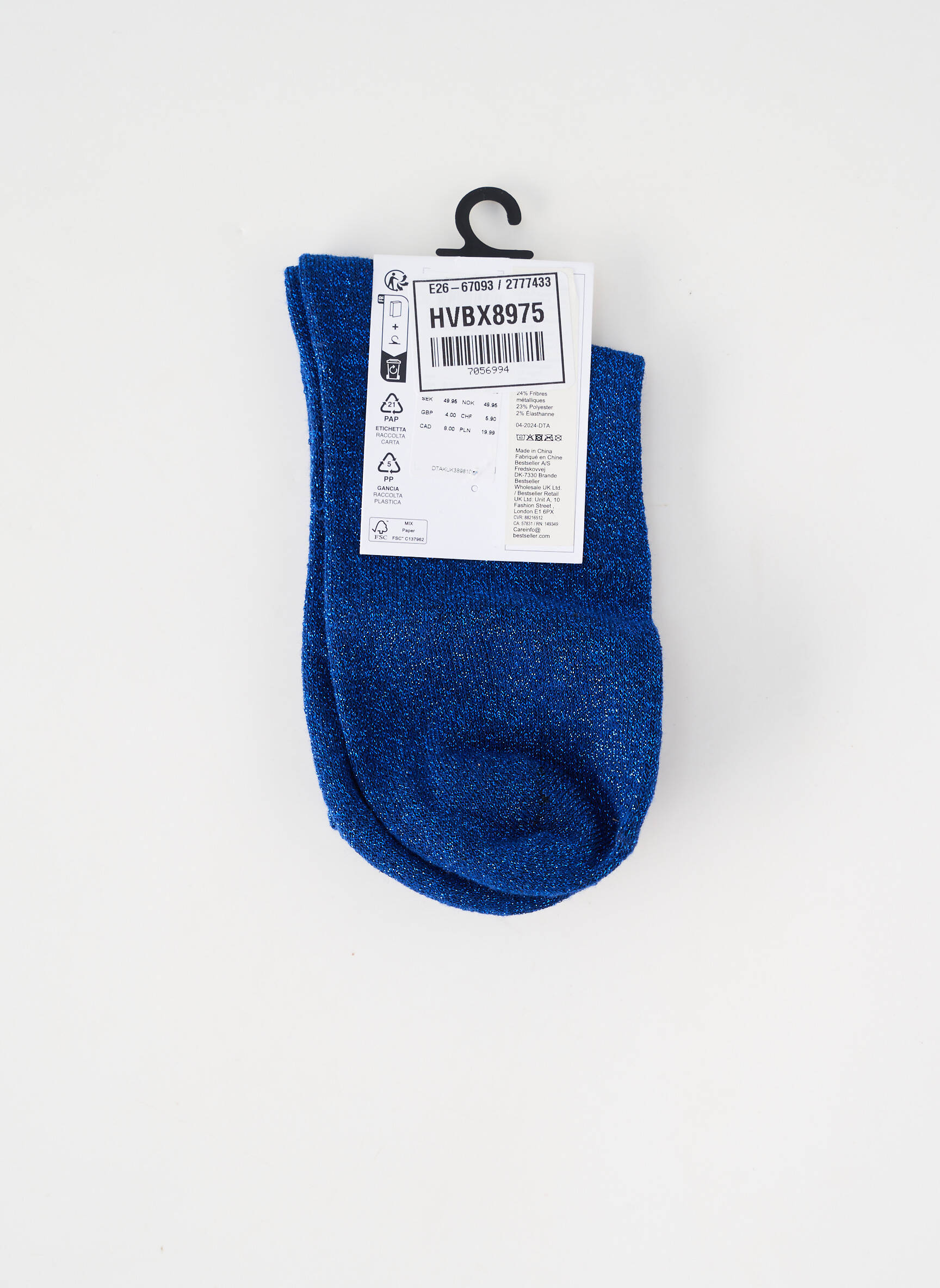 Chaussettes bleu PIECES femme