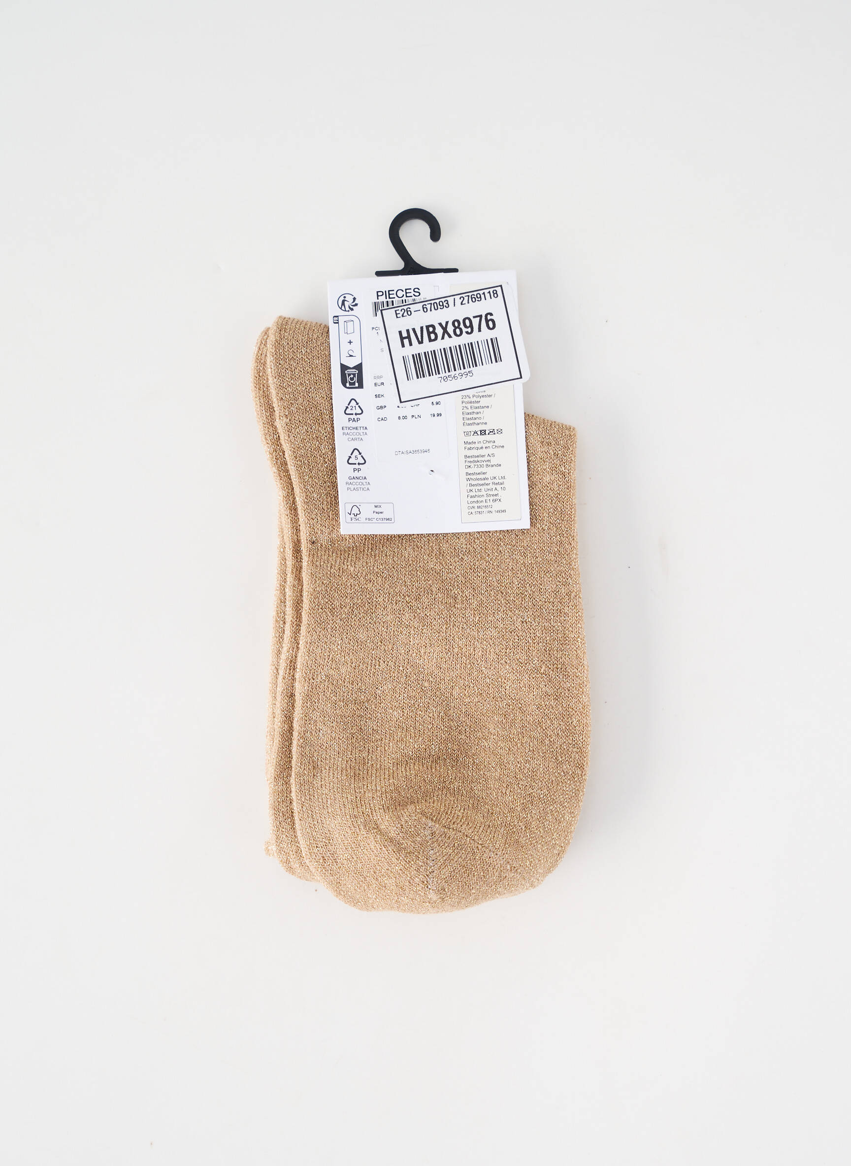 Chaussettes or PIECES femme