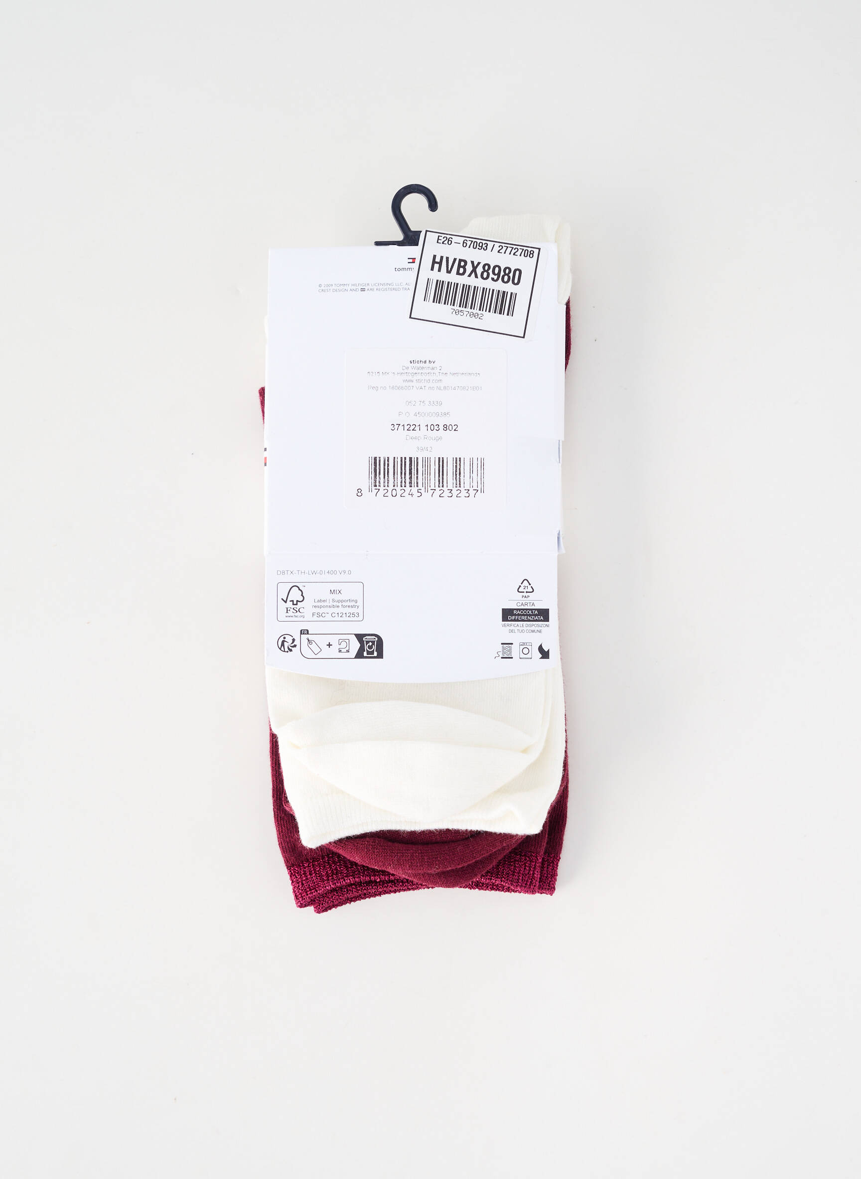 Chaussettes rouge TOMMY HILFIGER femme