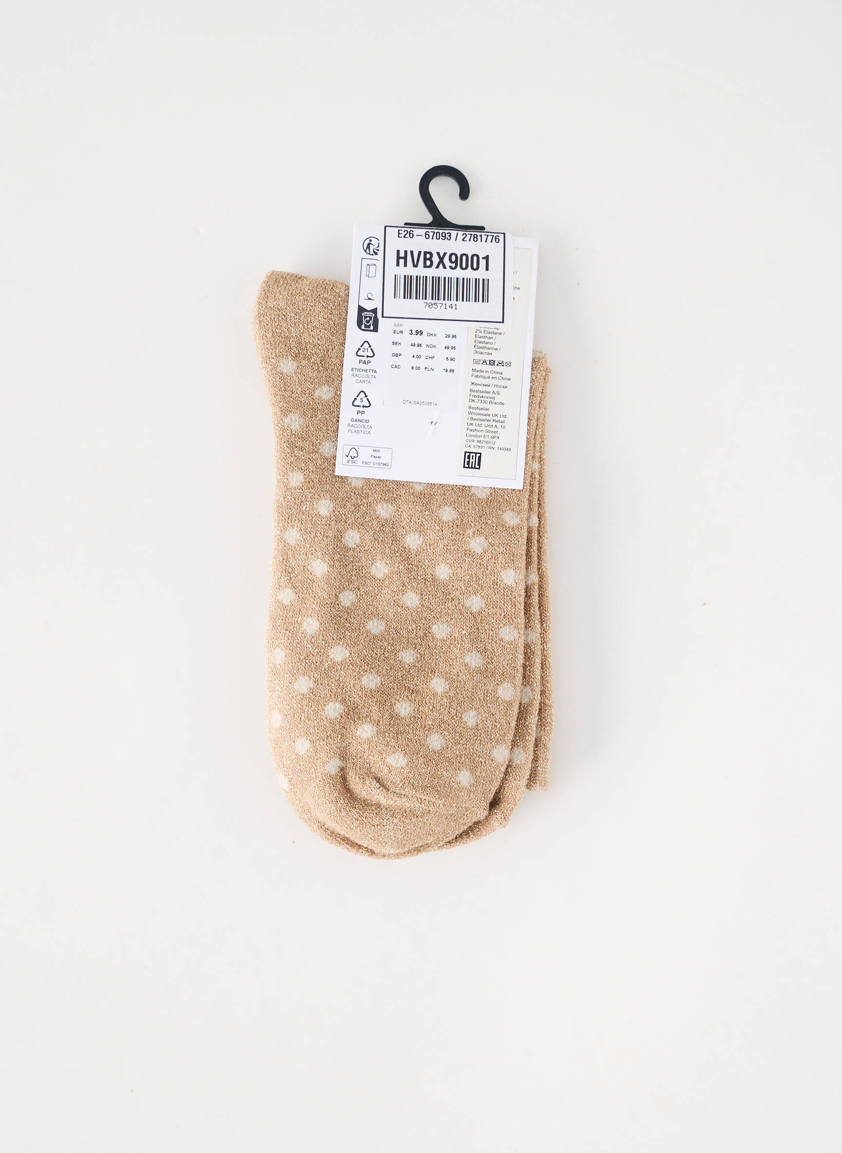 Chaussettes or PIECES femme