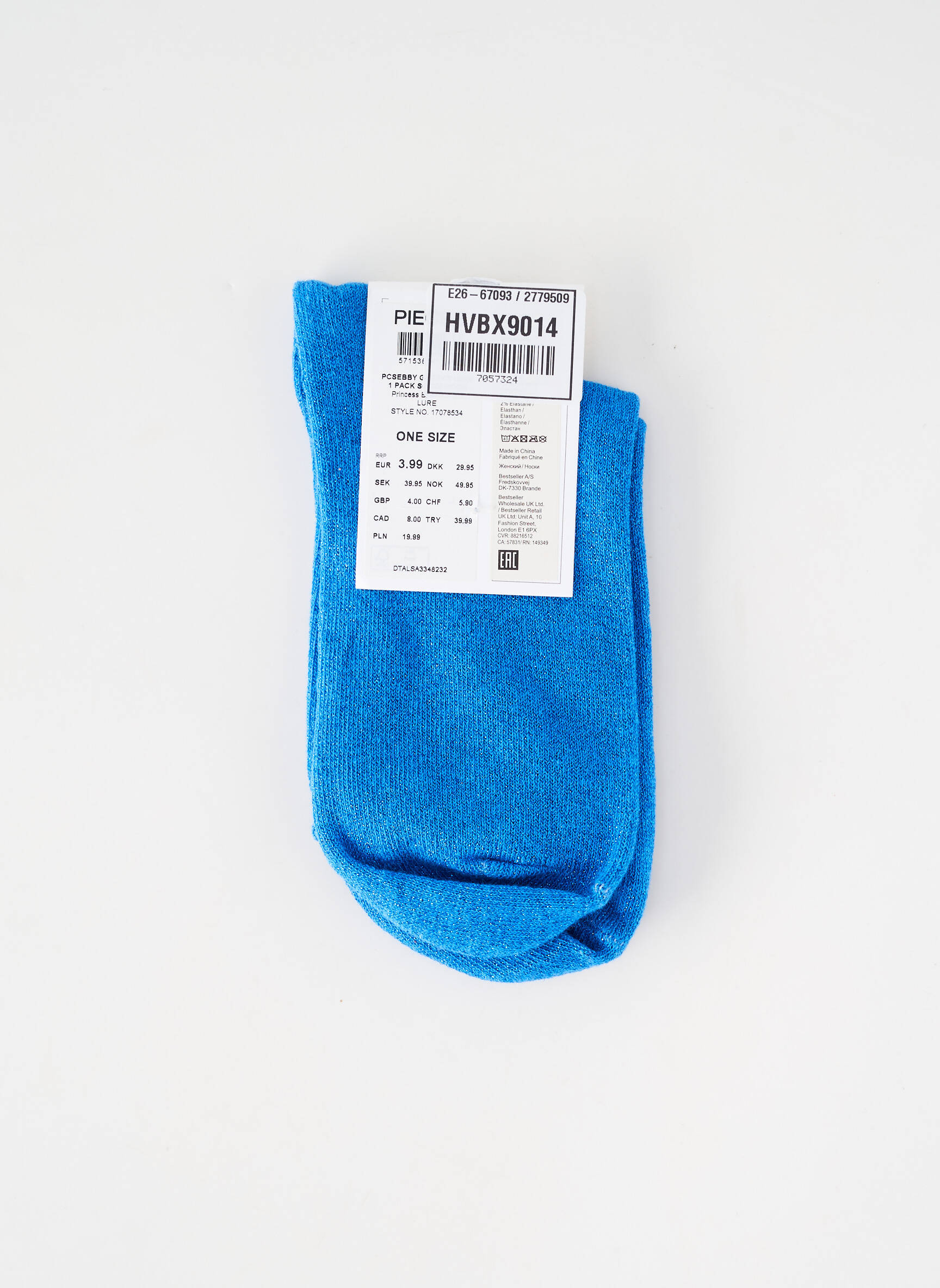Chaussettes bleu PIECES femme
