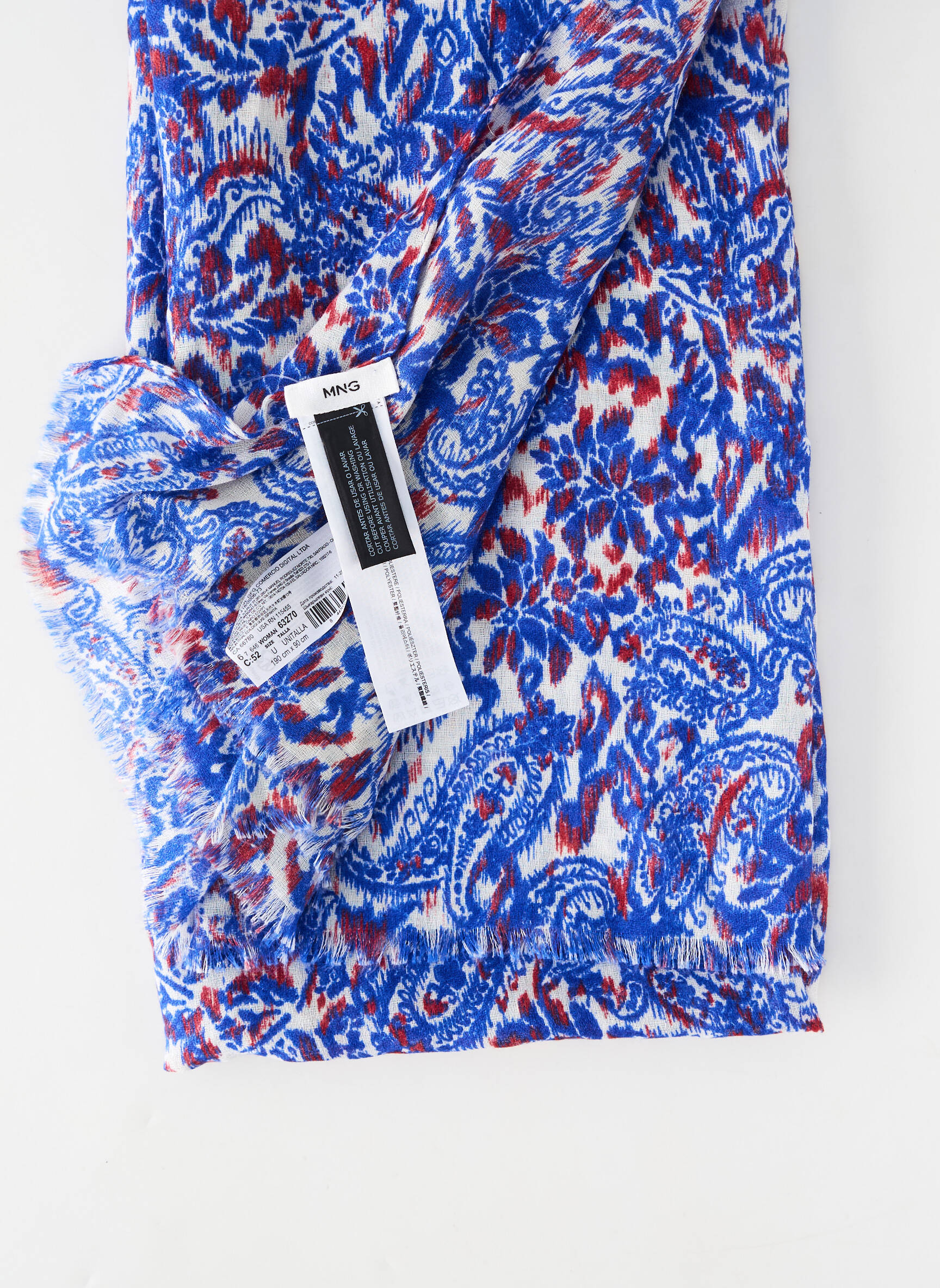 Foulard bleu MANGO femme