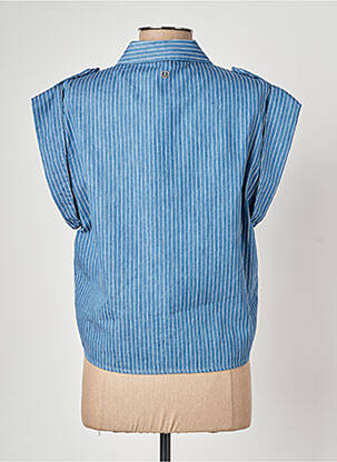 Chemise manches courtes bleu PLEASE femme