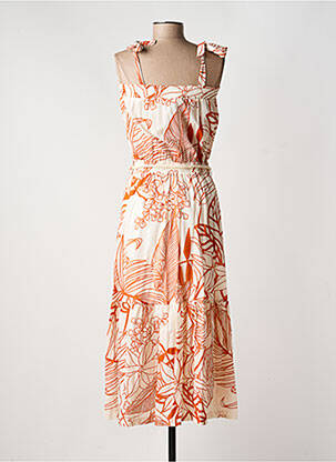 Robe mi-longue marron LA PETITE FRANCAISE femme