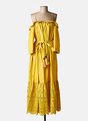 Robe mi-longue jaune MAT FASHION femme
