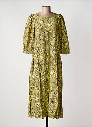 Robe mi-longue jaune MSCH COPENHAGEN femme