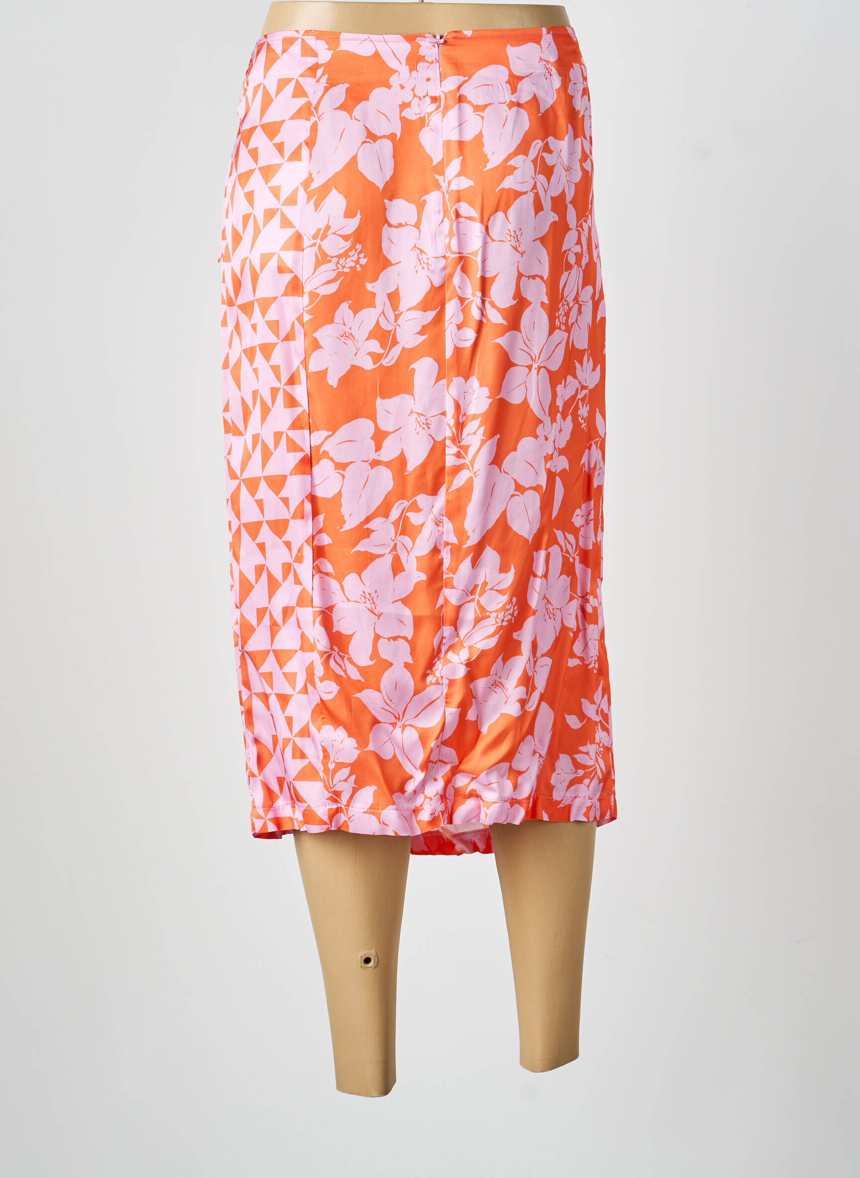 Jupe mi-longue orange LA PETITE FRANCAISE femme