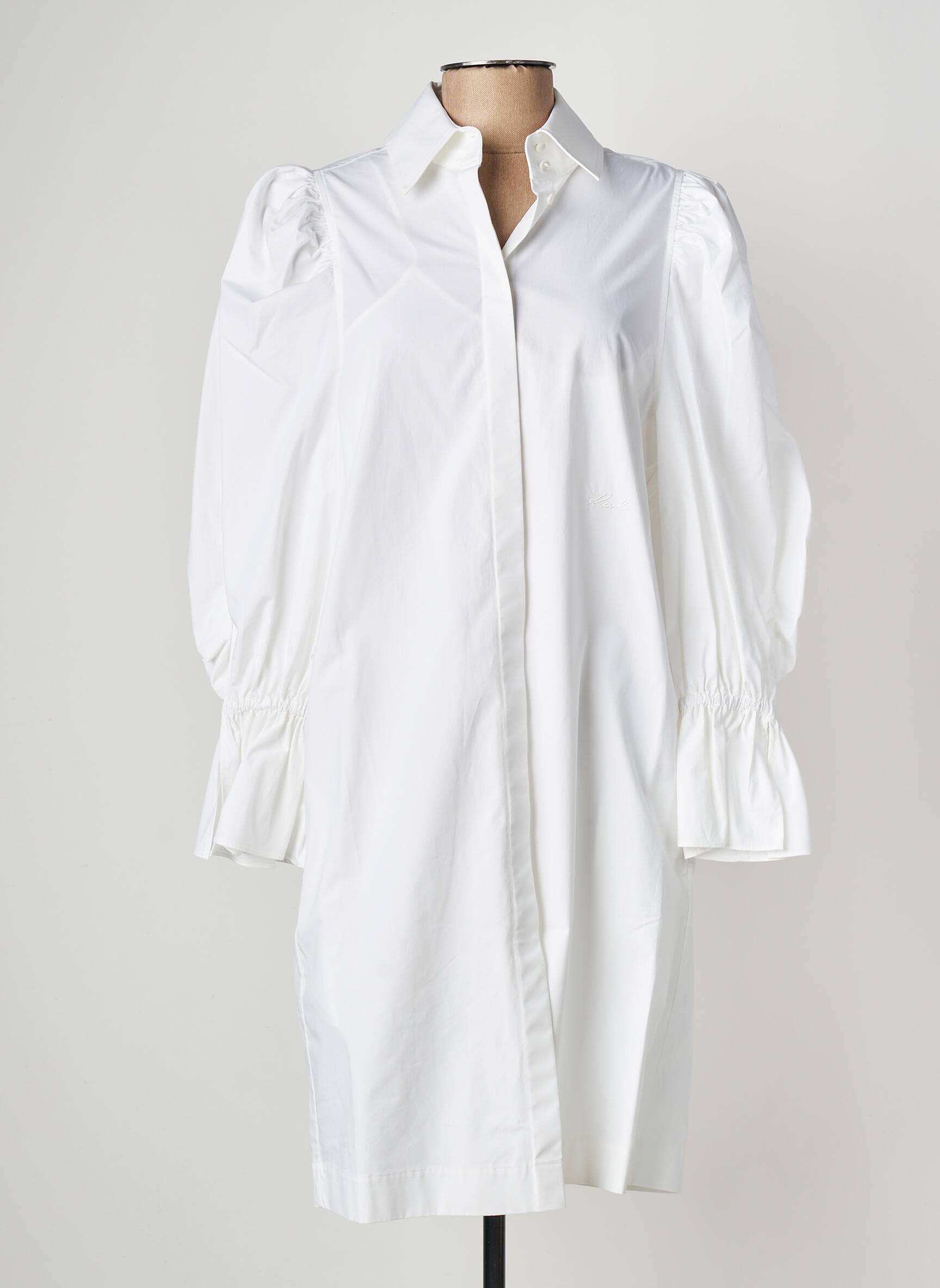 Robe mi-longue blanc KARL LAGERFELD femme