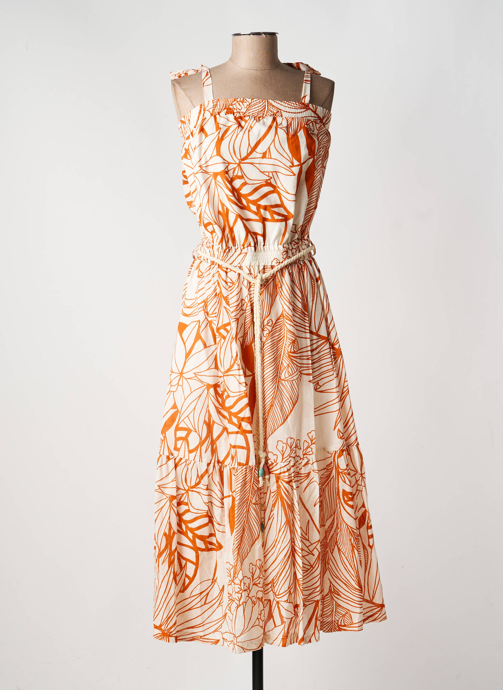 Robe mi-longue marron LA PETITE FRANCAISE femme