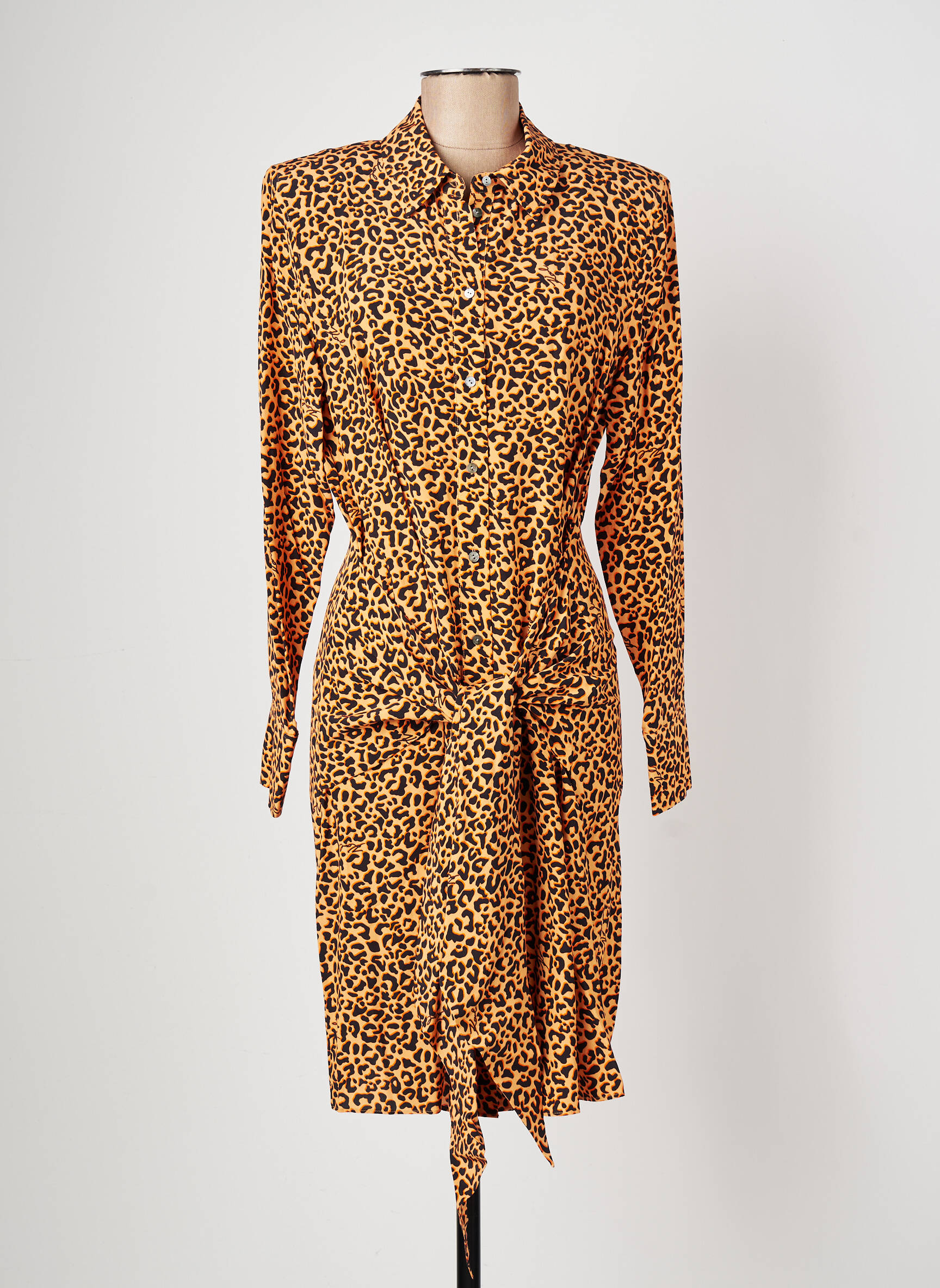 Robe mi-longue orange KARL LAGERFELD femme