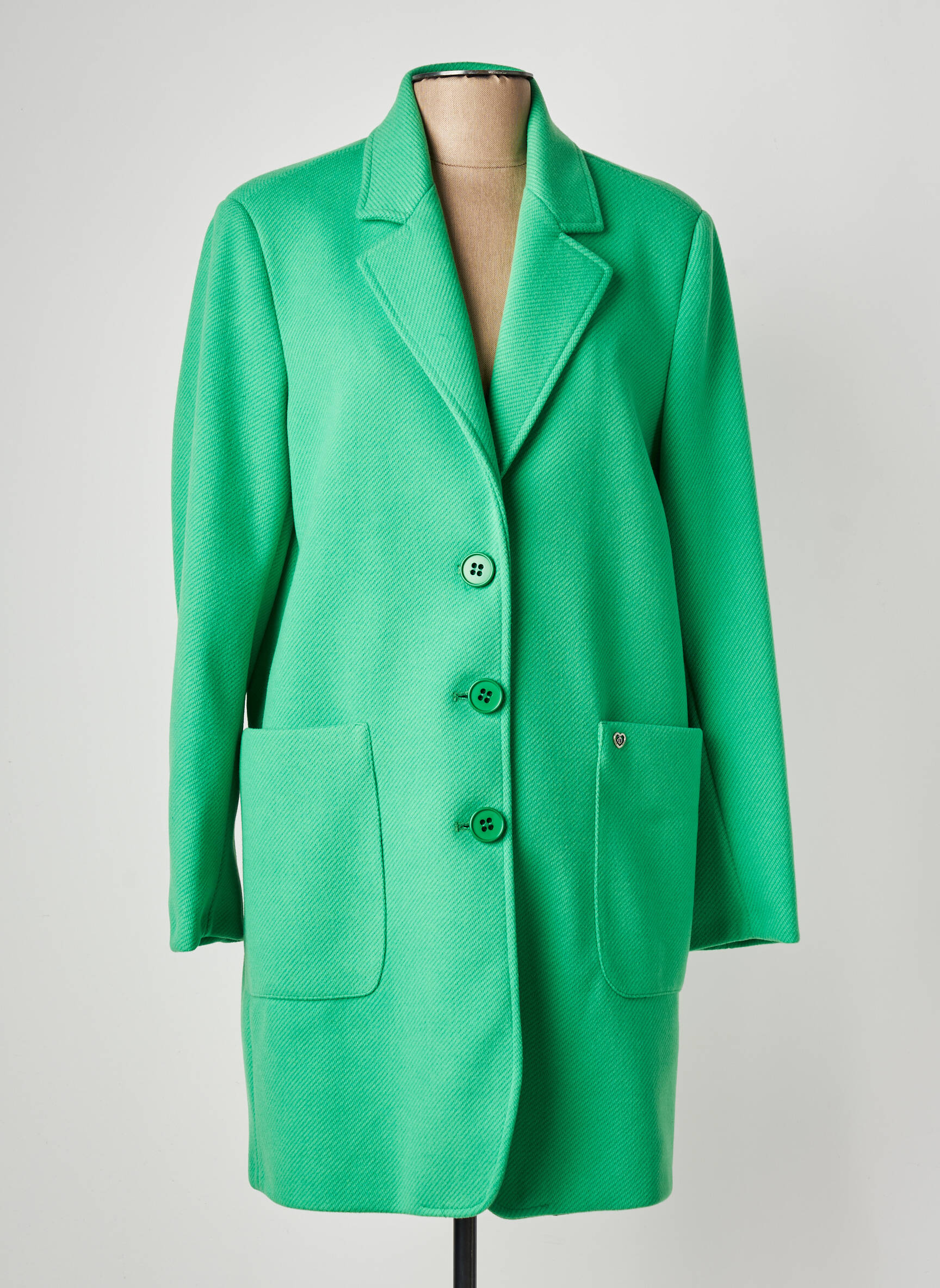 Manteau long vert PLEASE femme