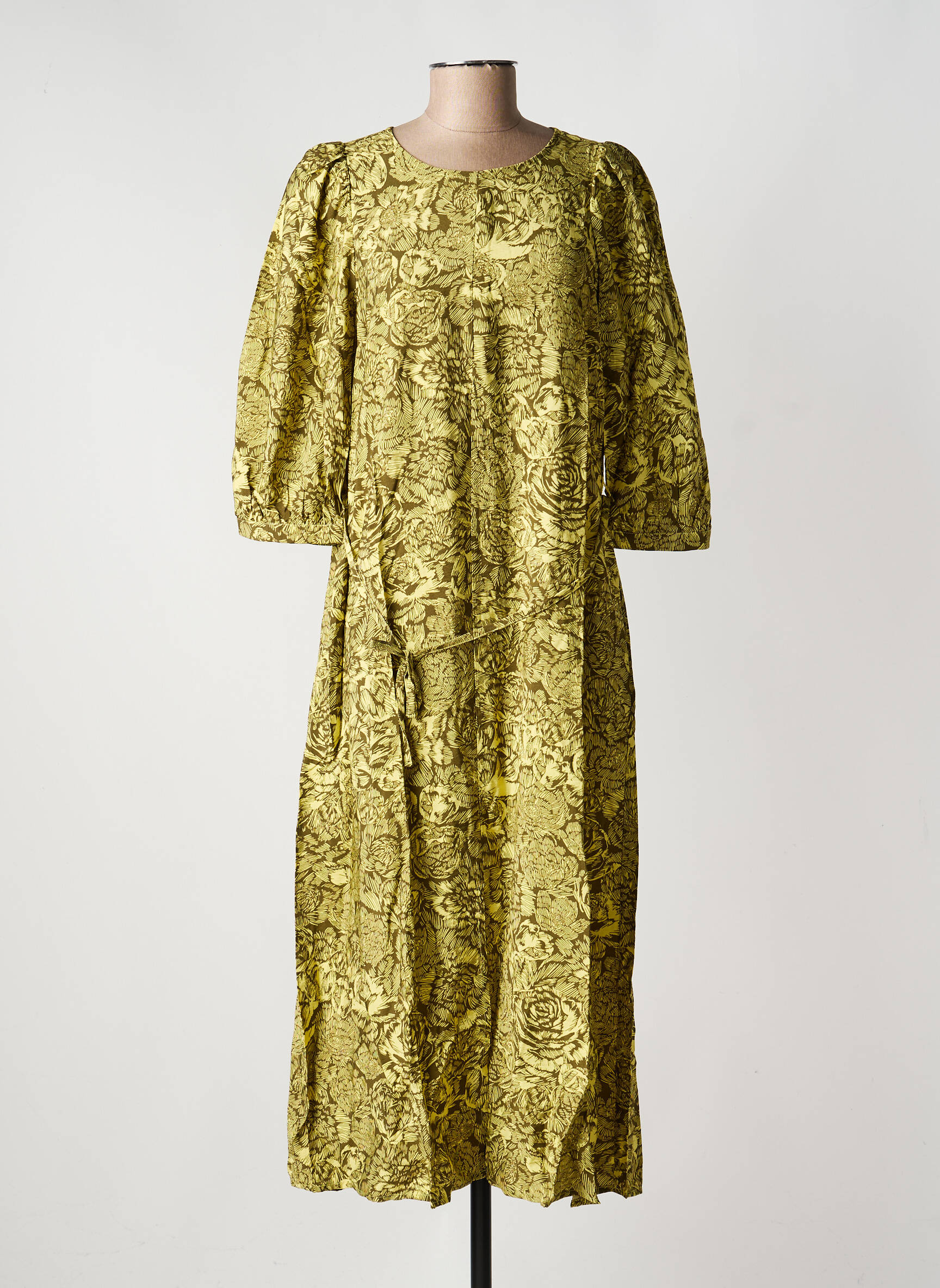 Robe mi-longue jaune MSCH COPENHAGEN femme