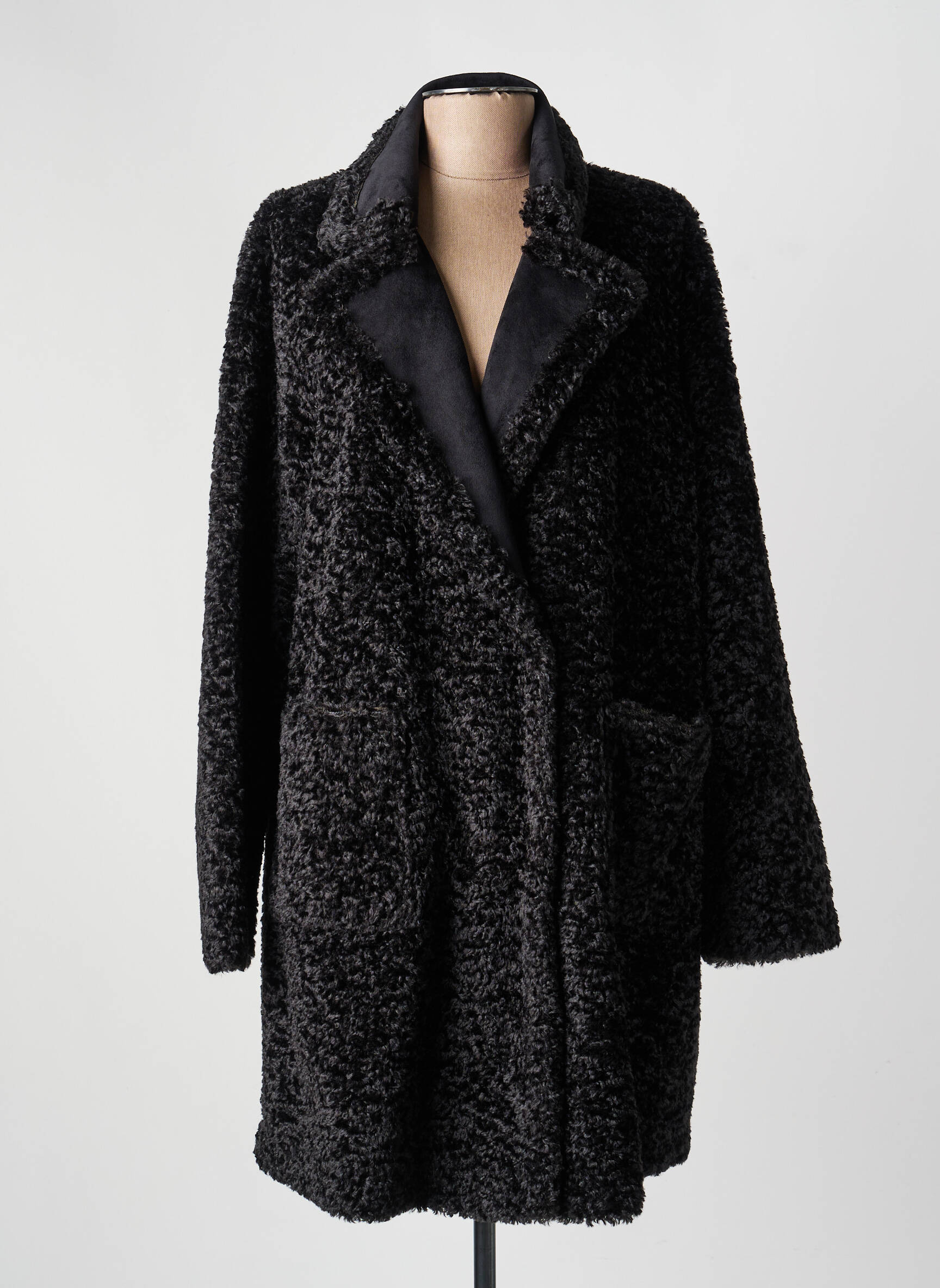 Manteau long noir PERSONA BY MARINA RINALDI femme