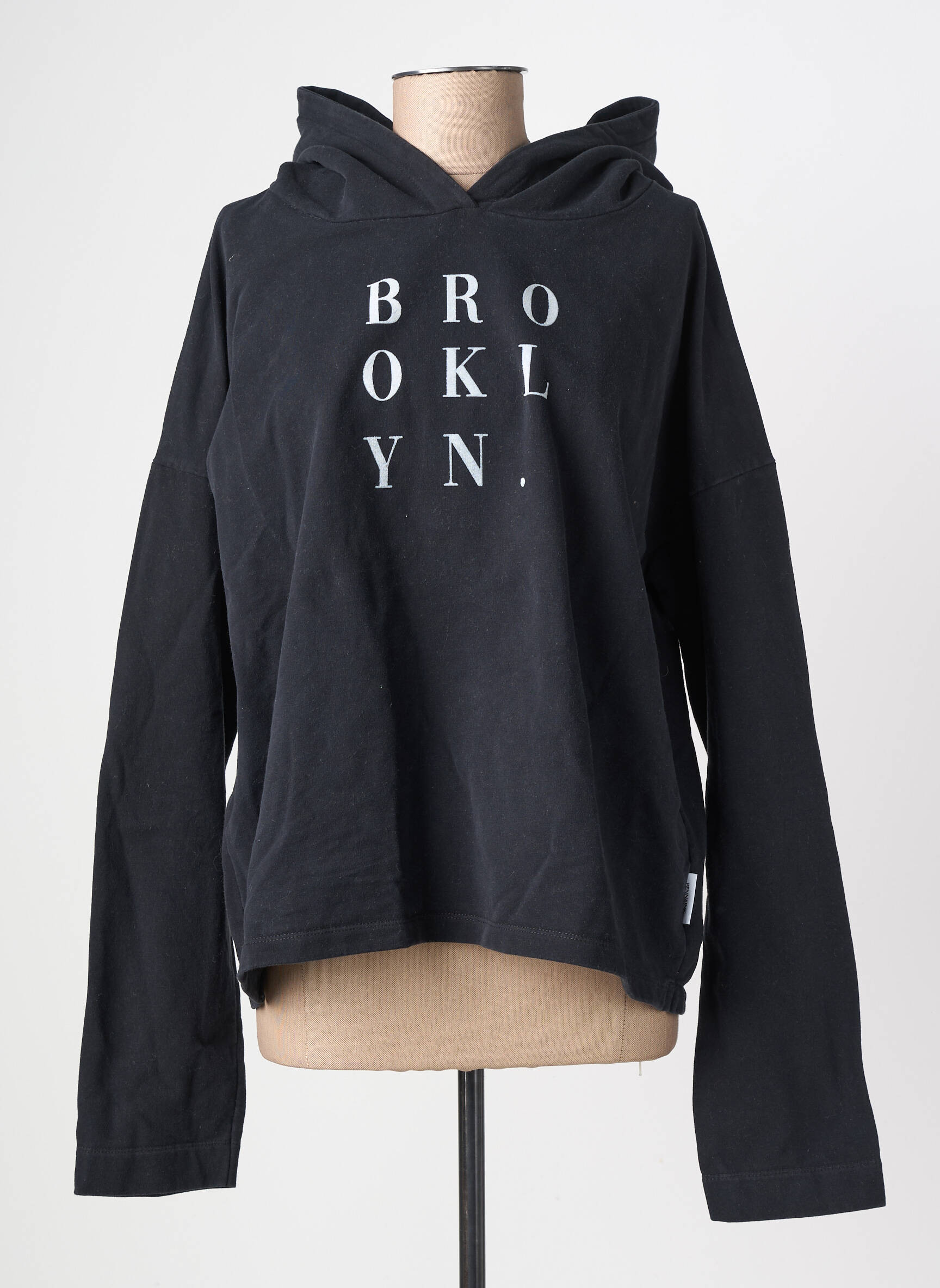 Sweat-shirt à capuche  noir PENN & INK N.Y femme