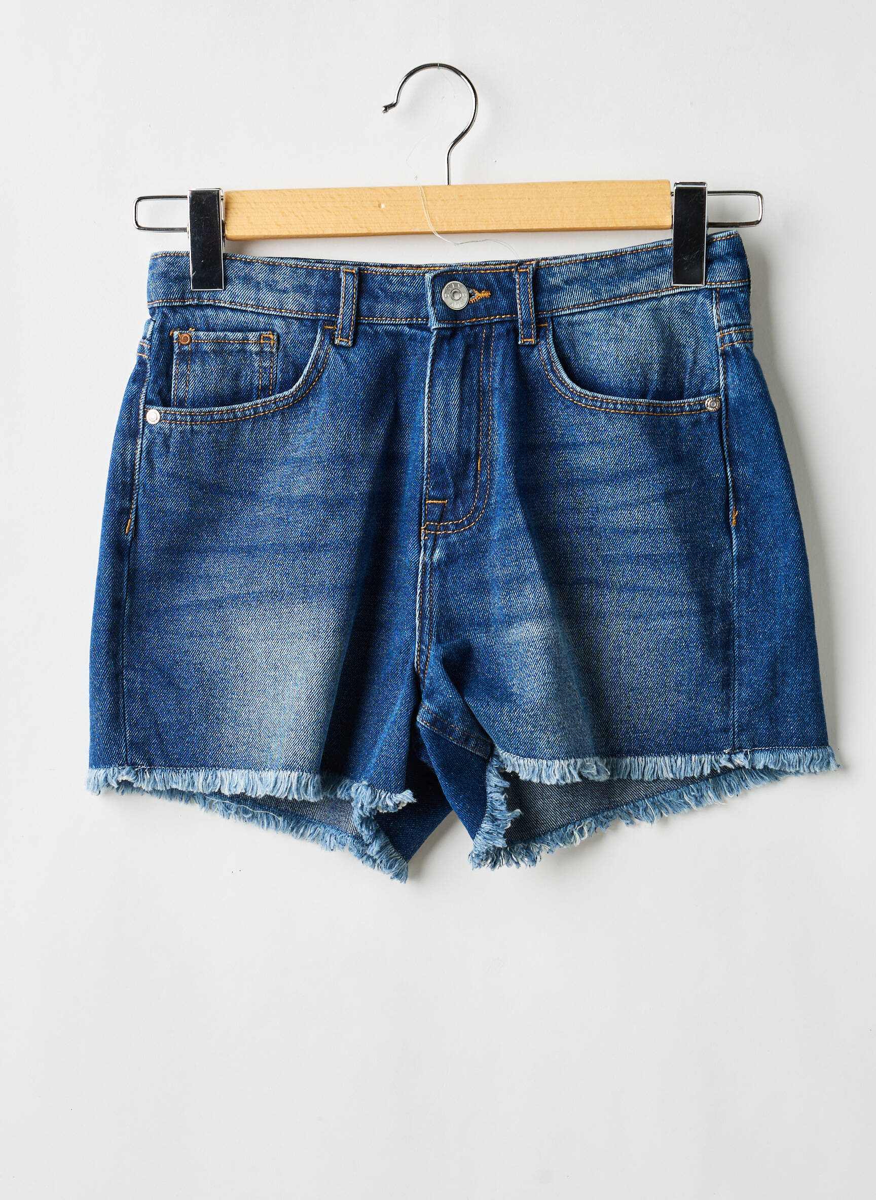 Short coupe droite bleu ONLY femme