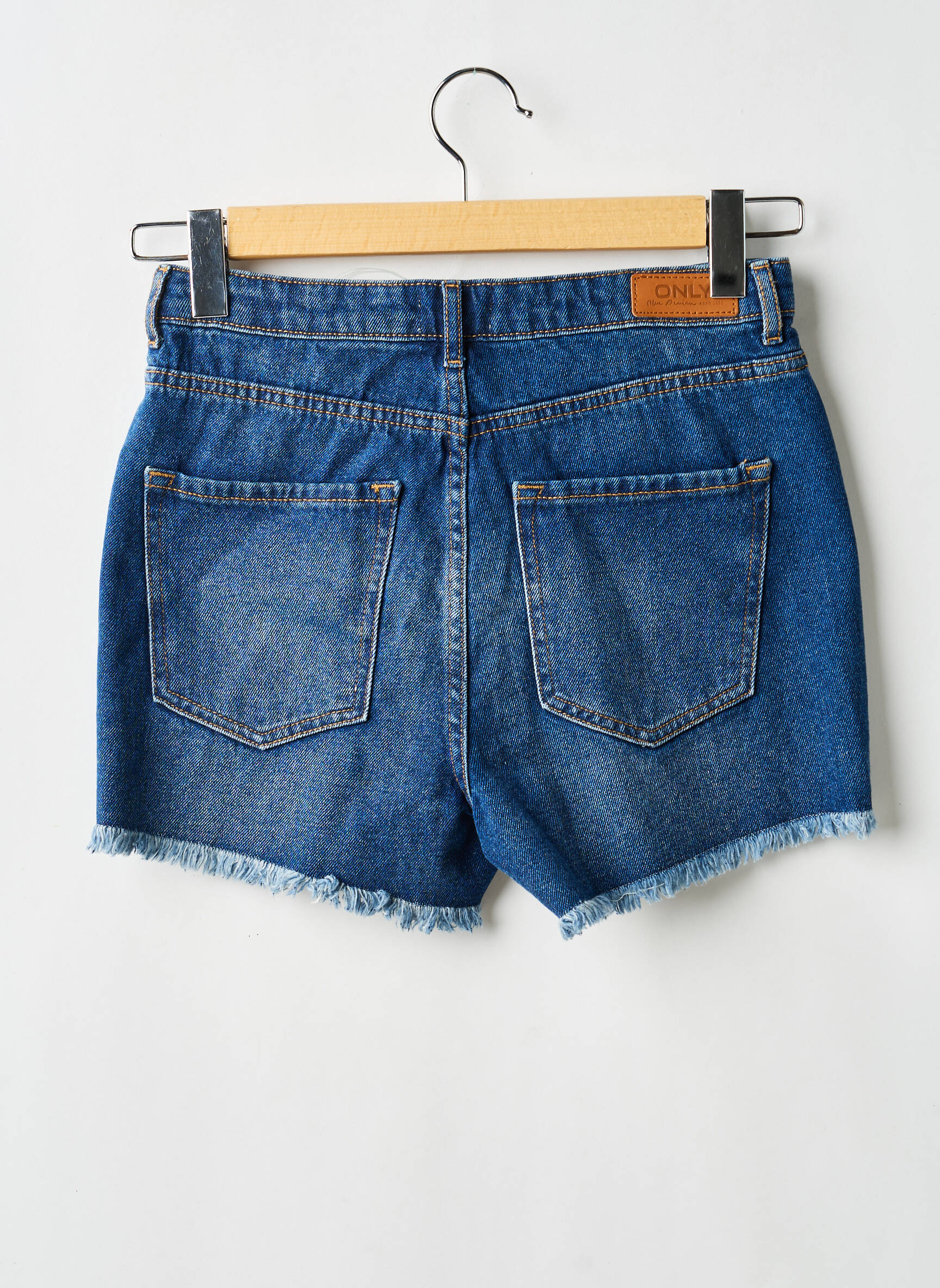 Short coupe droite bleu ONLY femme