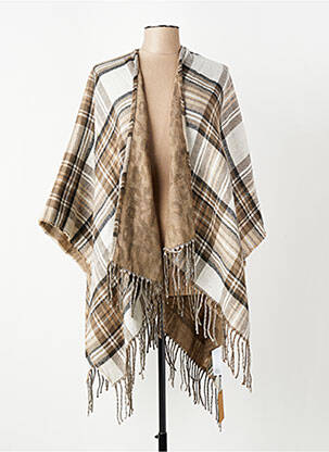 Poncho marron PIECES femme