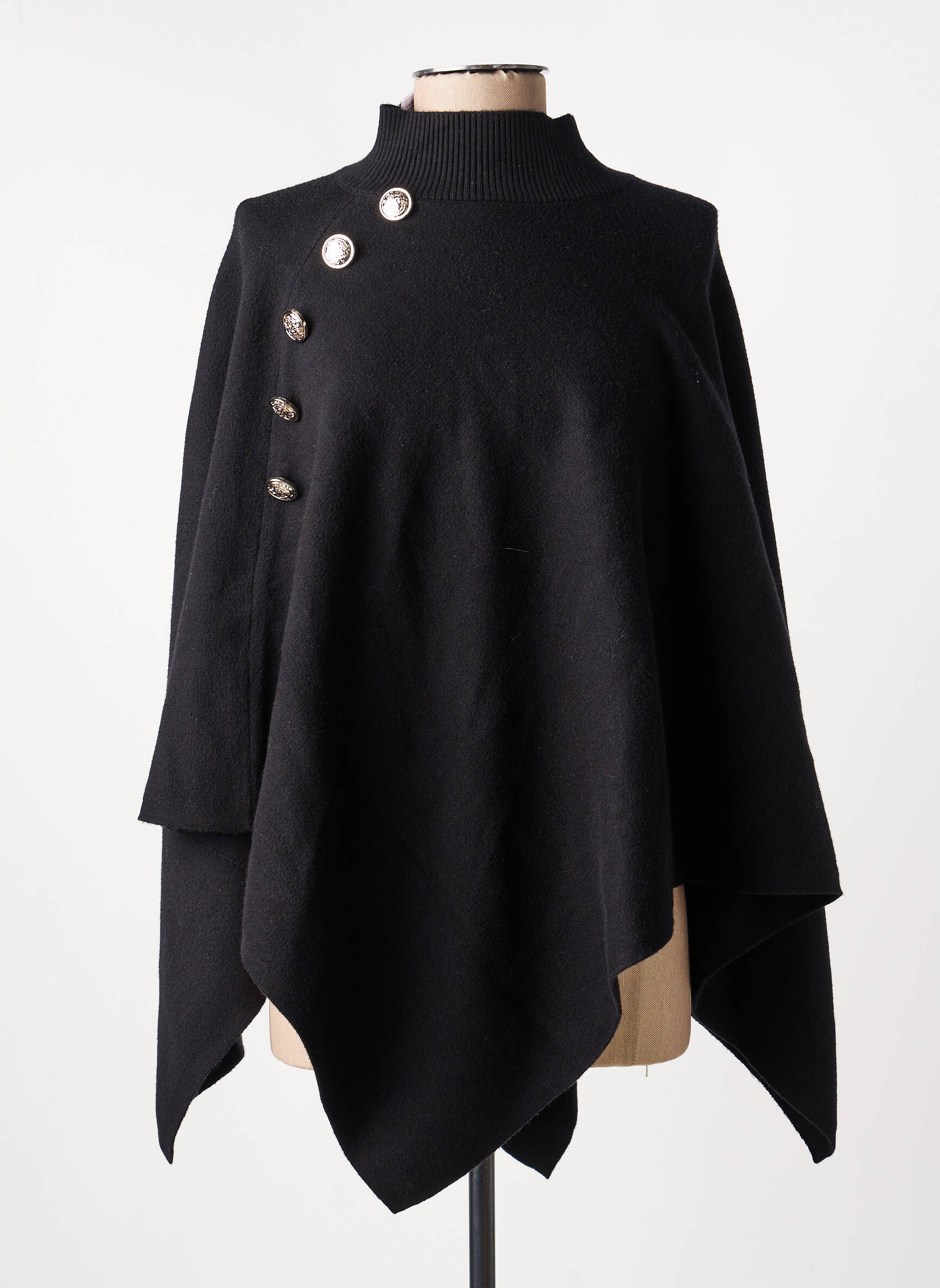 Poncho noir MORGAN femme