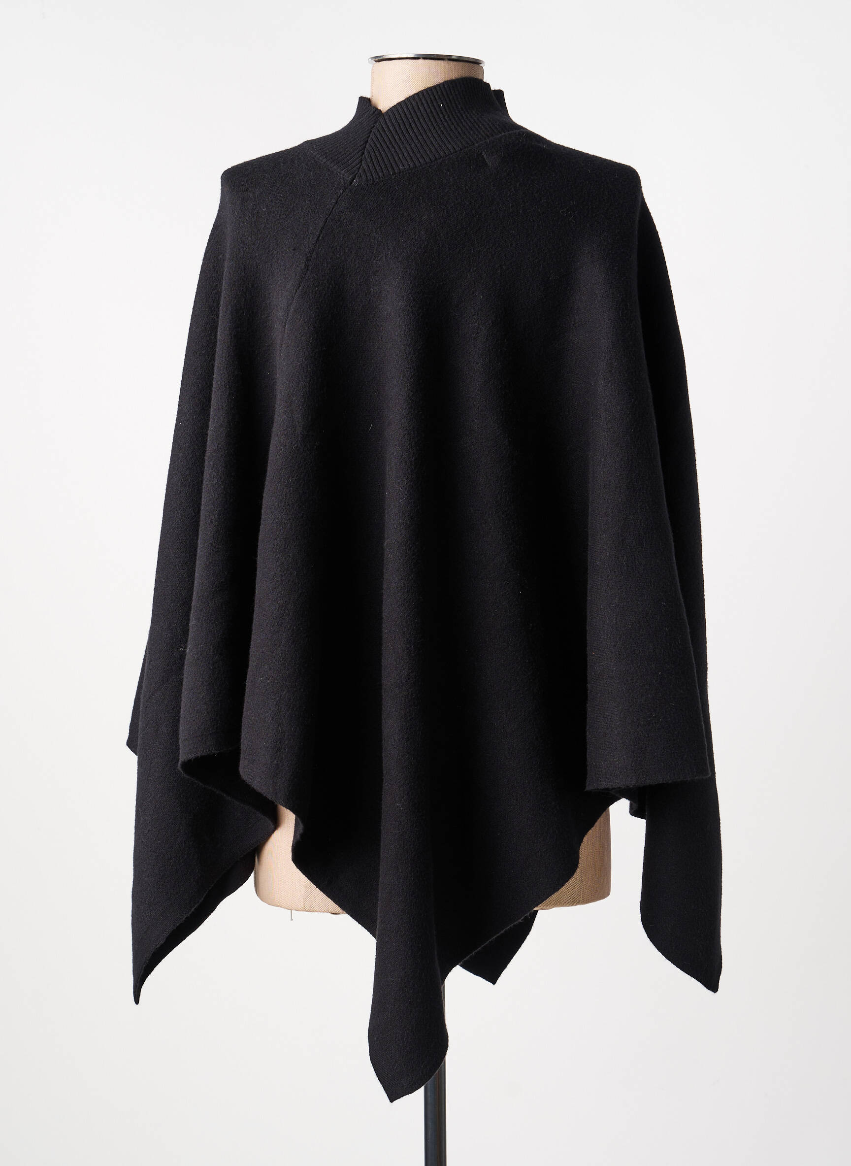 Poncho noir MORGAN femme