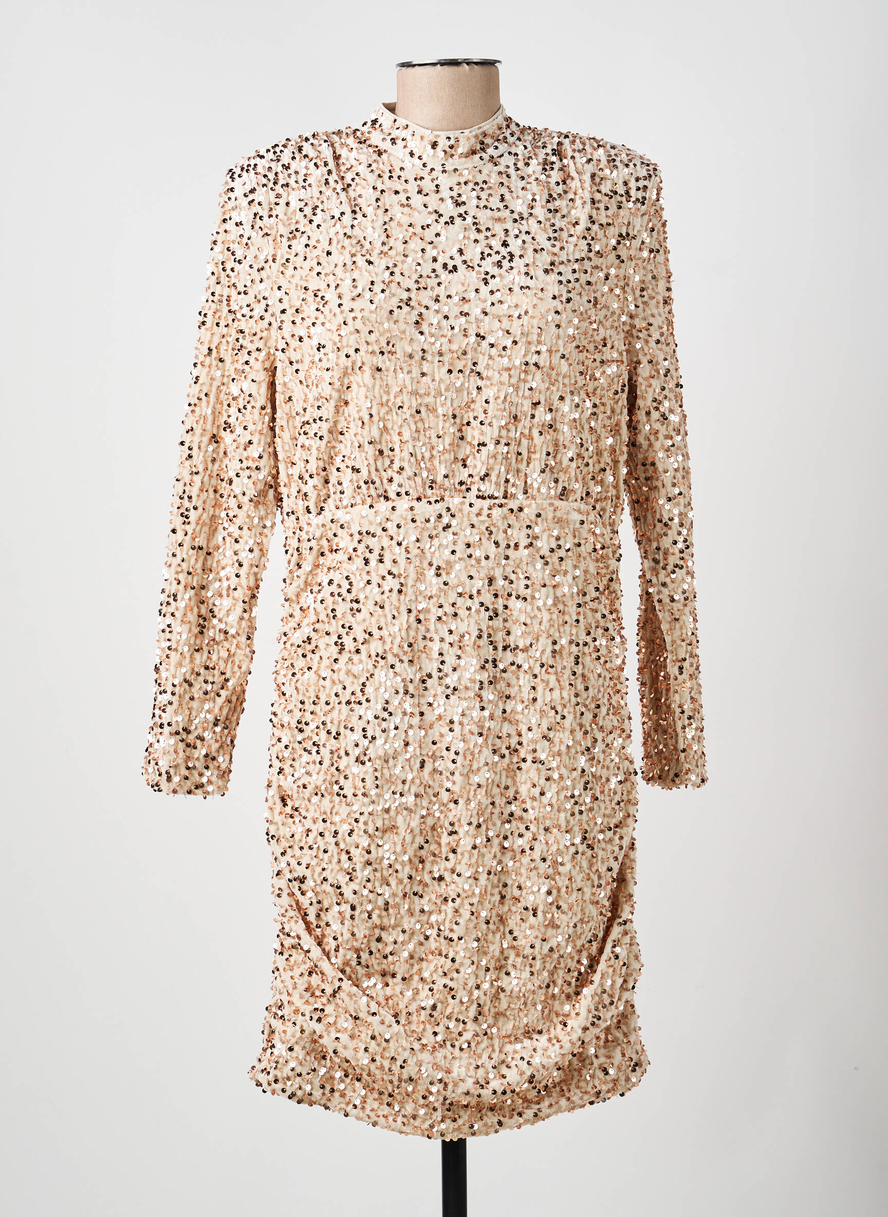 Robe mi-longue manches longues manches longues or VERO MODA femme