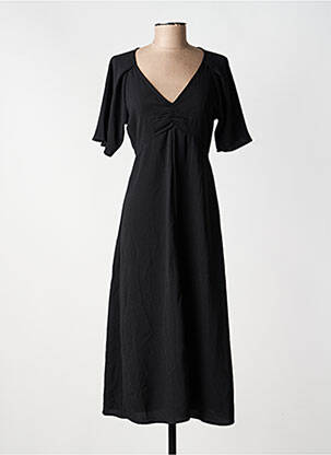 Robe courte col v noir JACQUELINE DE YONG femme