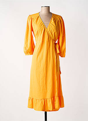 Robe longue manches 3/4 orange ONLY femme