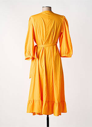 Robe longue manches 3/4 orange ONLY femme