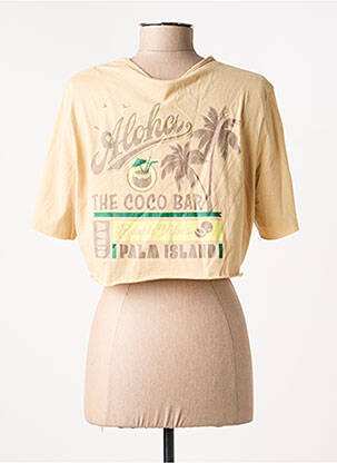 T-shirt col rond beige ONLY femme