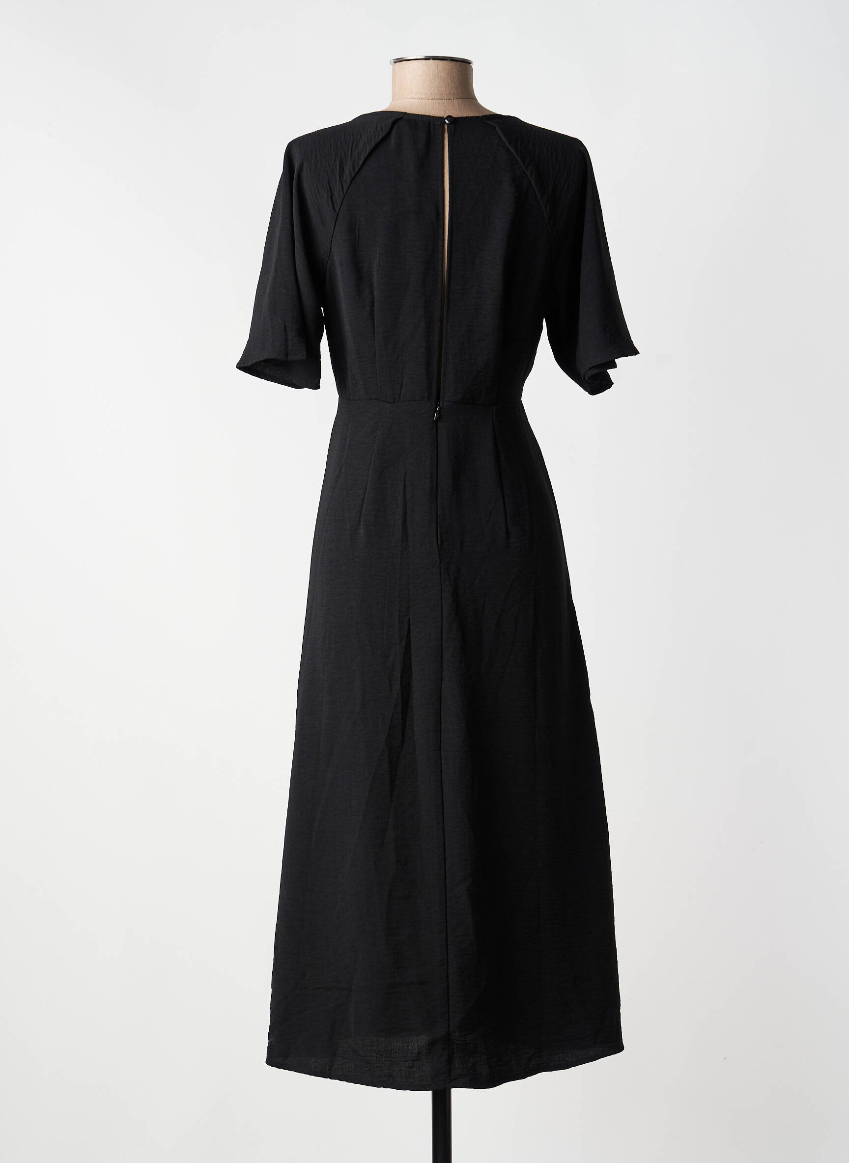 Robe courte col v noir JACQUELINE DE YONG femme
