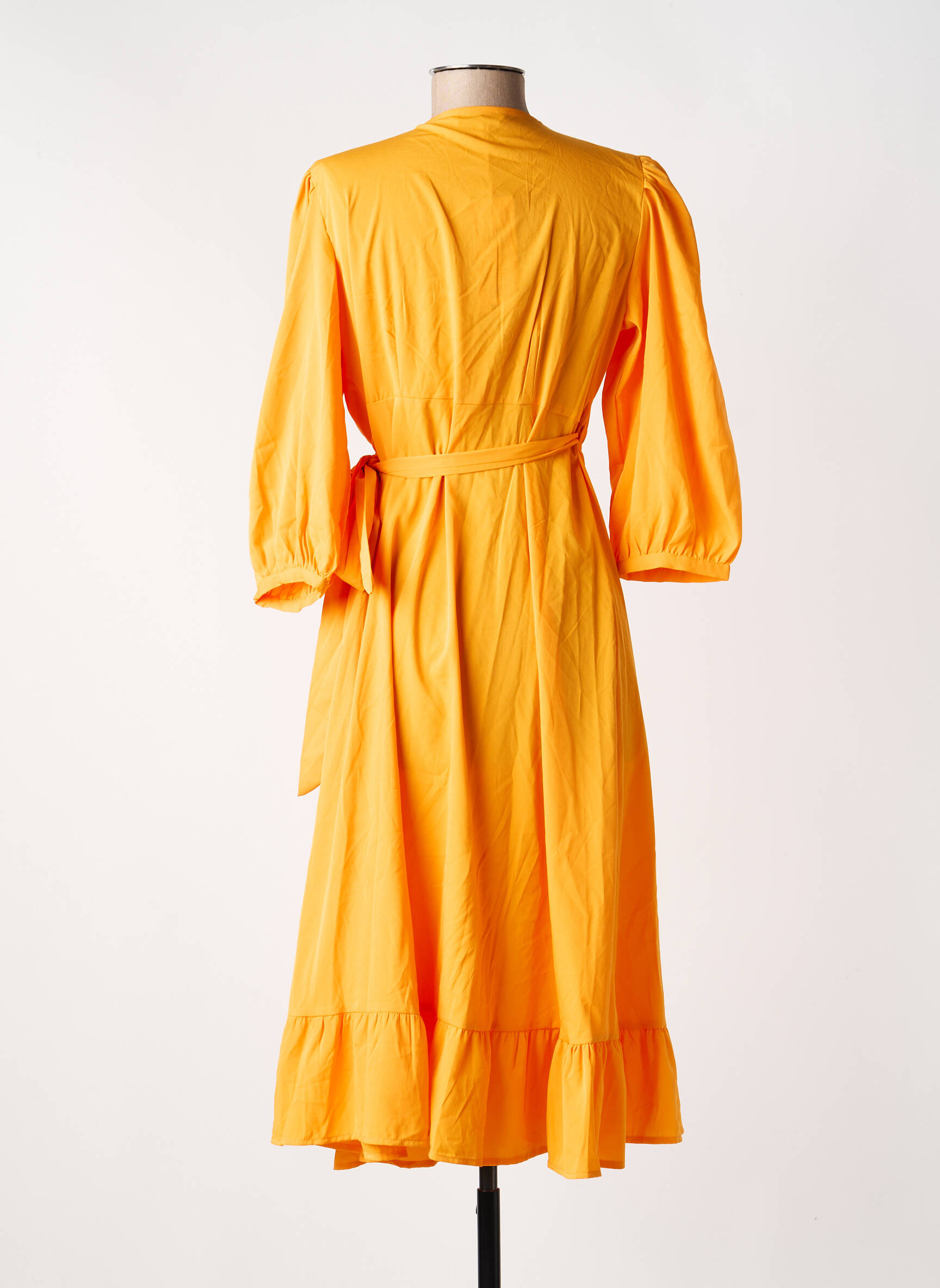Robe longue manches 3/4 orange ONLY femme