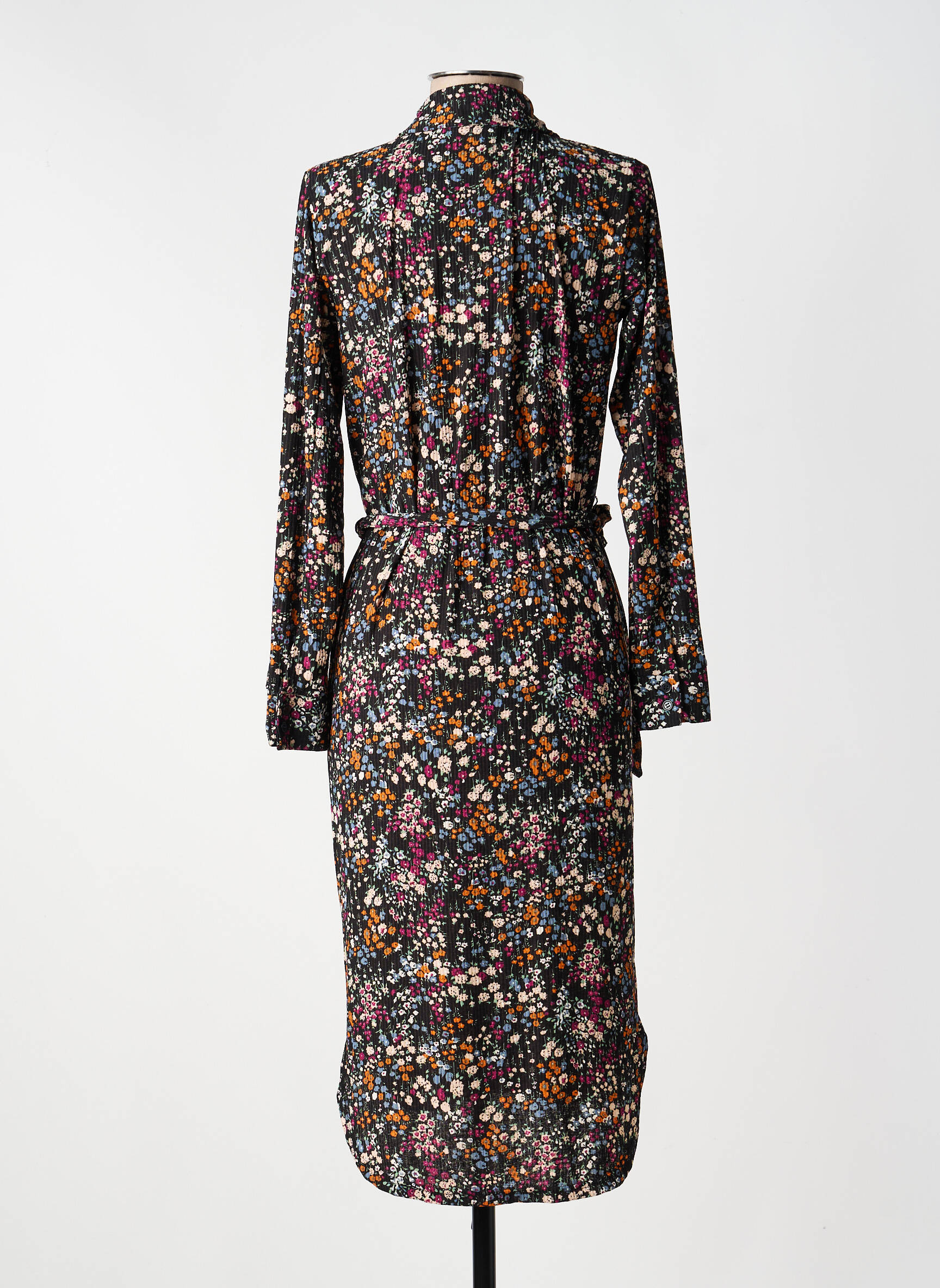 Robe courte manches longues manches longues noir JACQUELINE DE YONG femme