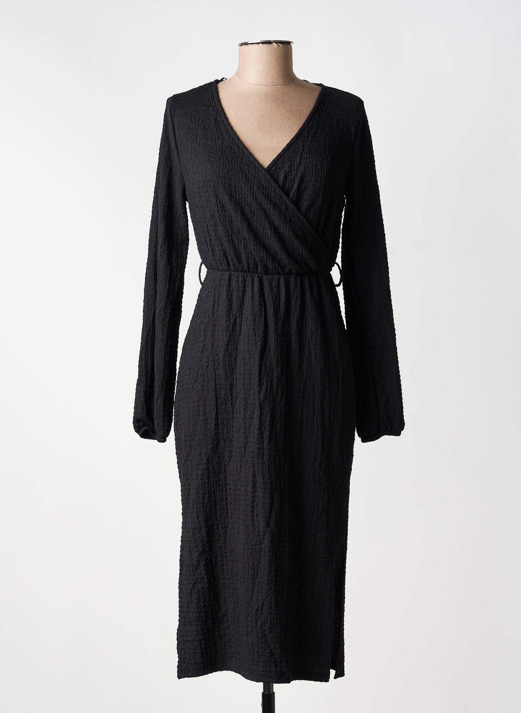 Robe mi-longue manches 3/4 manches 3/4 noir VERO MODA femme