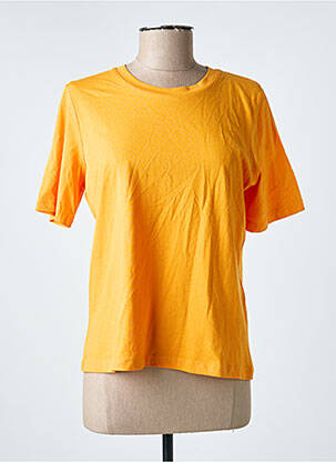 T-shirt col rond manches courtes orange ONLY femme