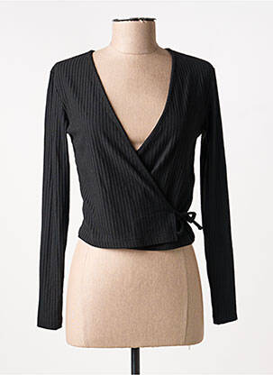 Gilet cache-cœur manches longues noir ONLY femme