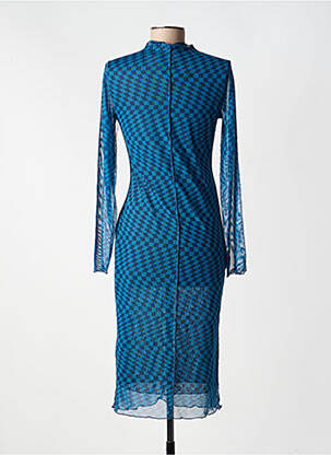 Robe mi-longue col rond bleu ONLY femme