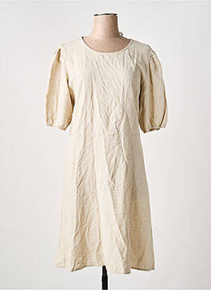 Robe courte col rond blanc JACQUELINE DE YONG femme