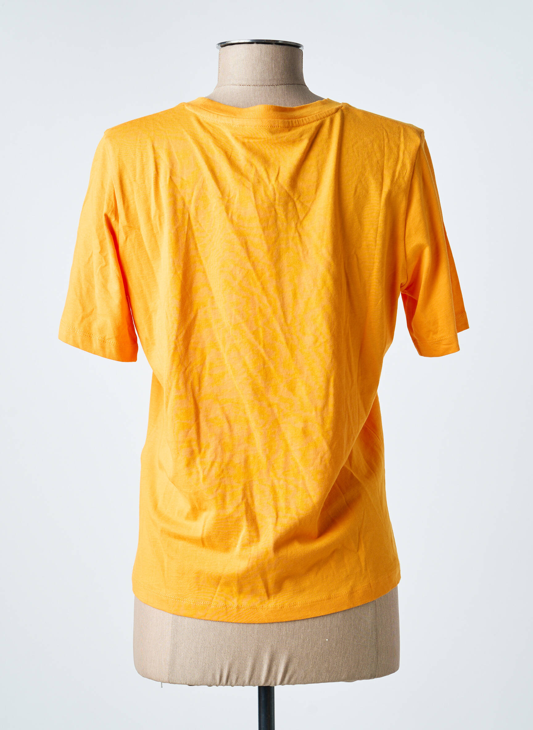 T-shirt col rond manches courtes orange ONLY femme