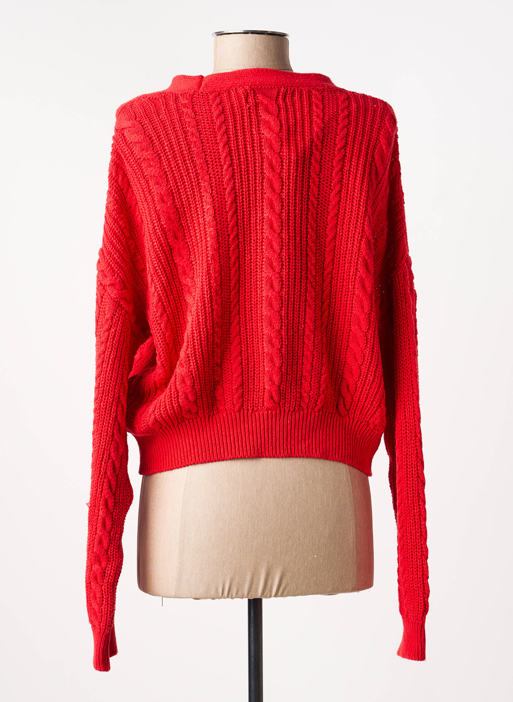 Gilet manches longues col v rouge ONLY femme