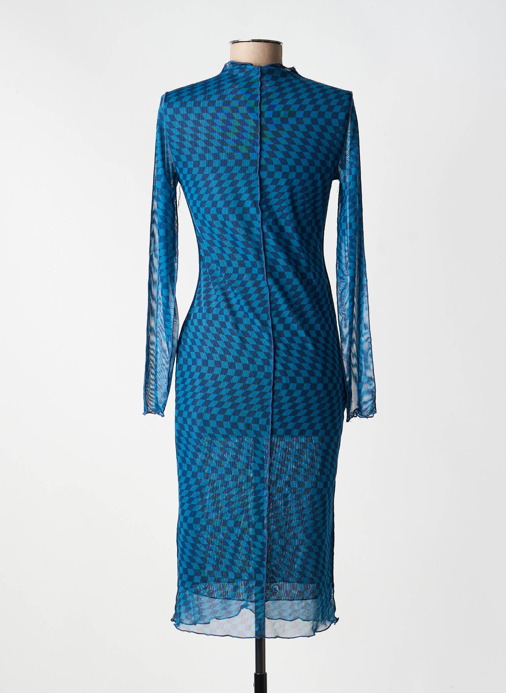 Robe mi-longue col rond bleu ONLY femme