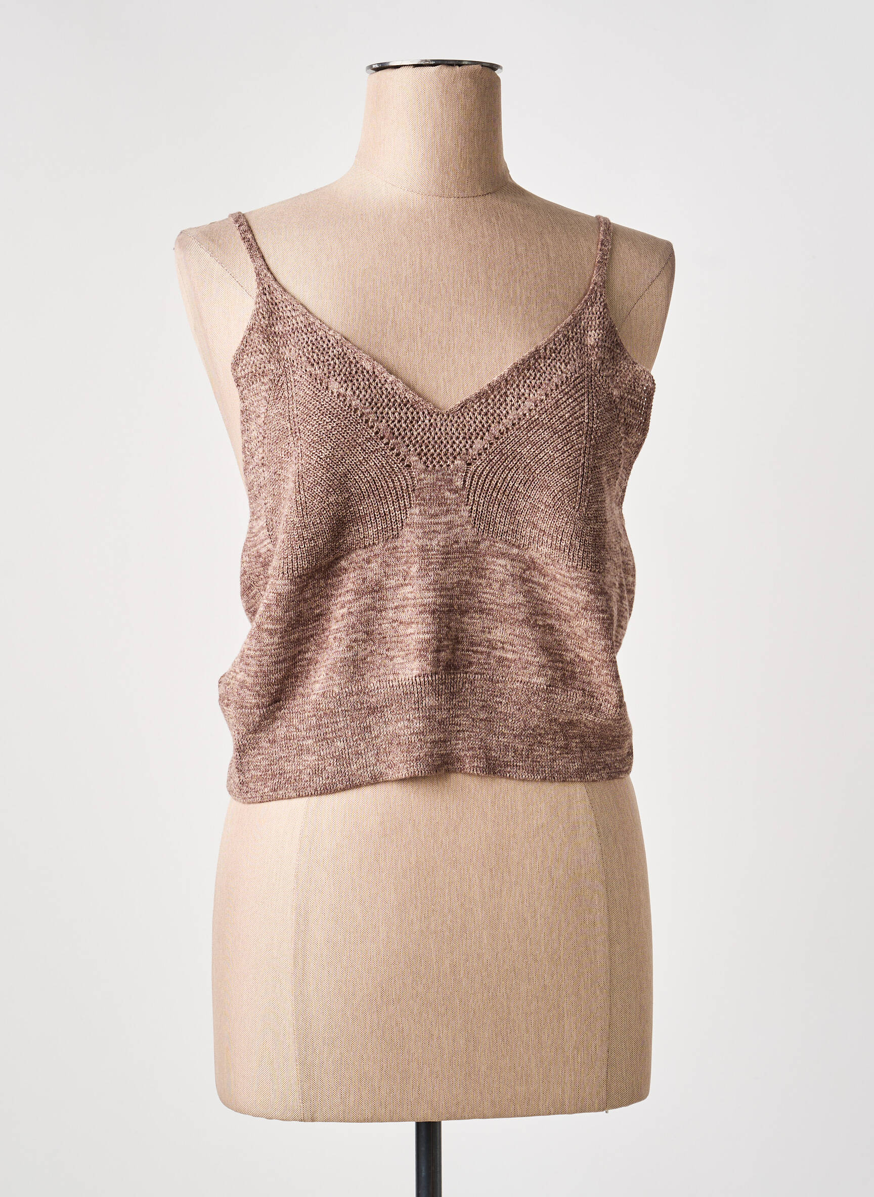 Débardeur marron MANGO femme
