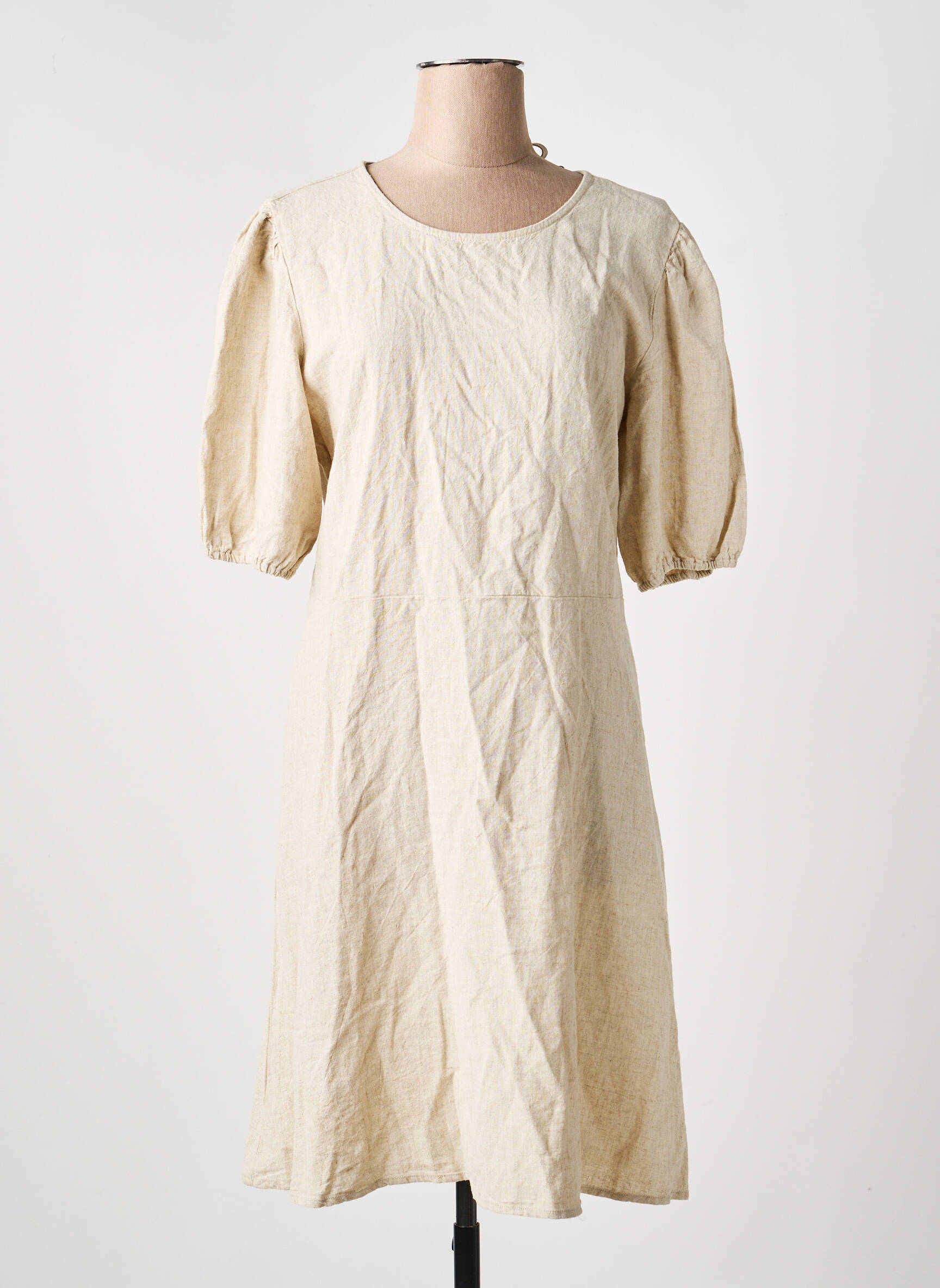 Robe courte col rond blanc JACQUELINE DE YONG femme