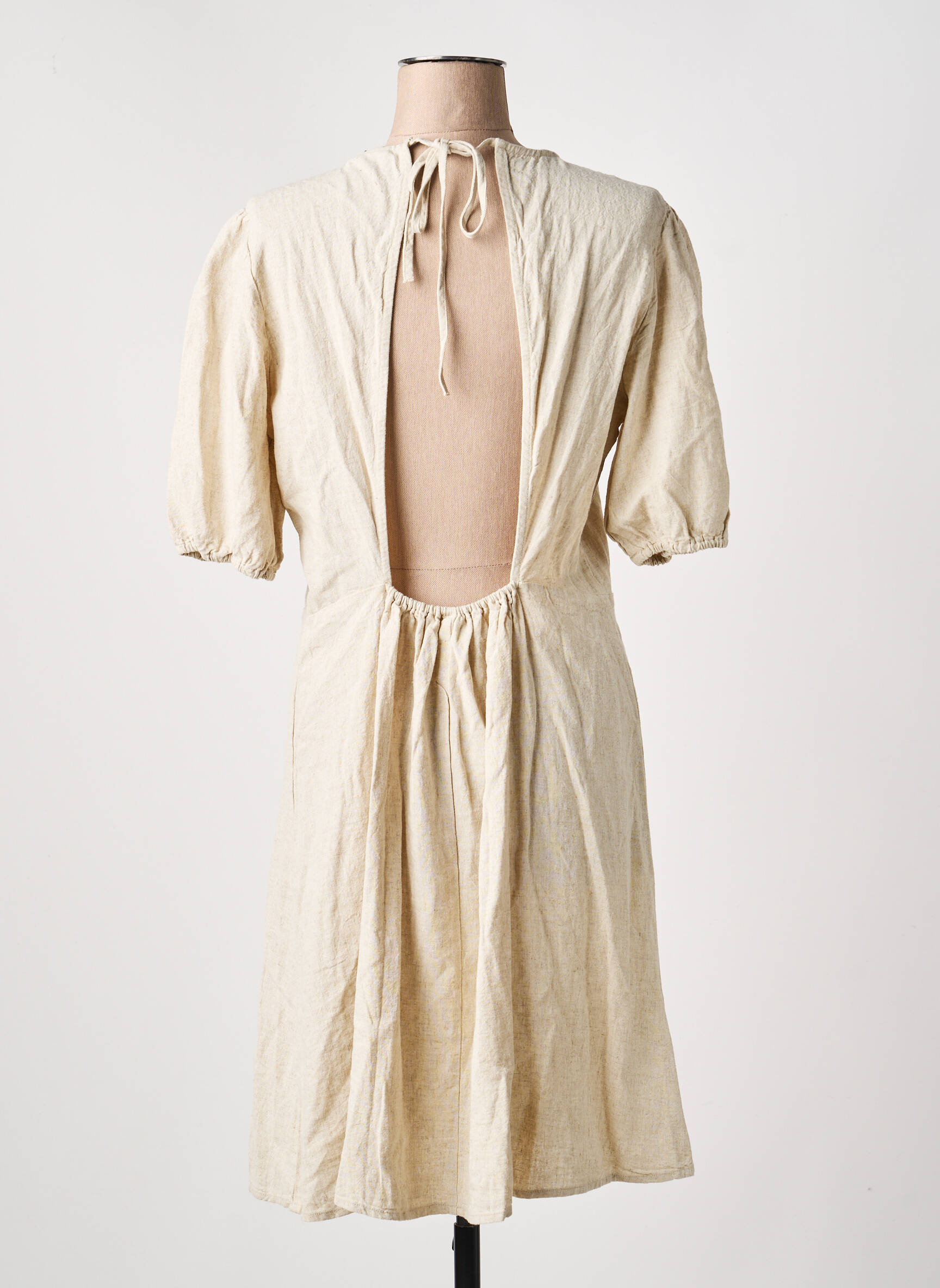 Robe courte col rond blanc JACQUELINE DE YONG femme