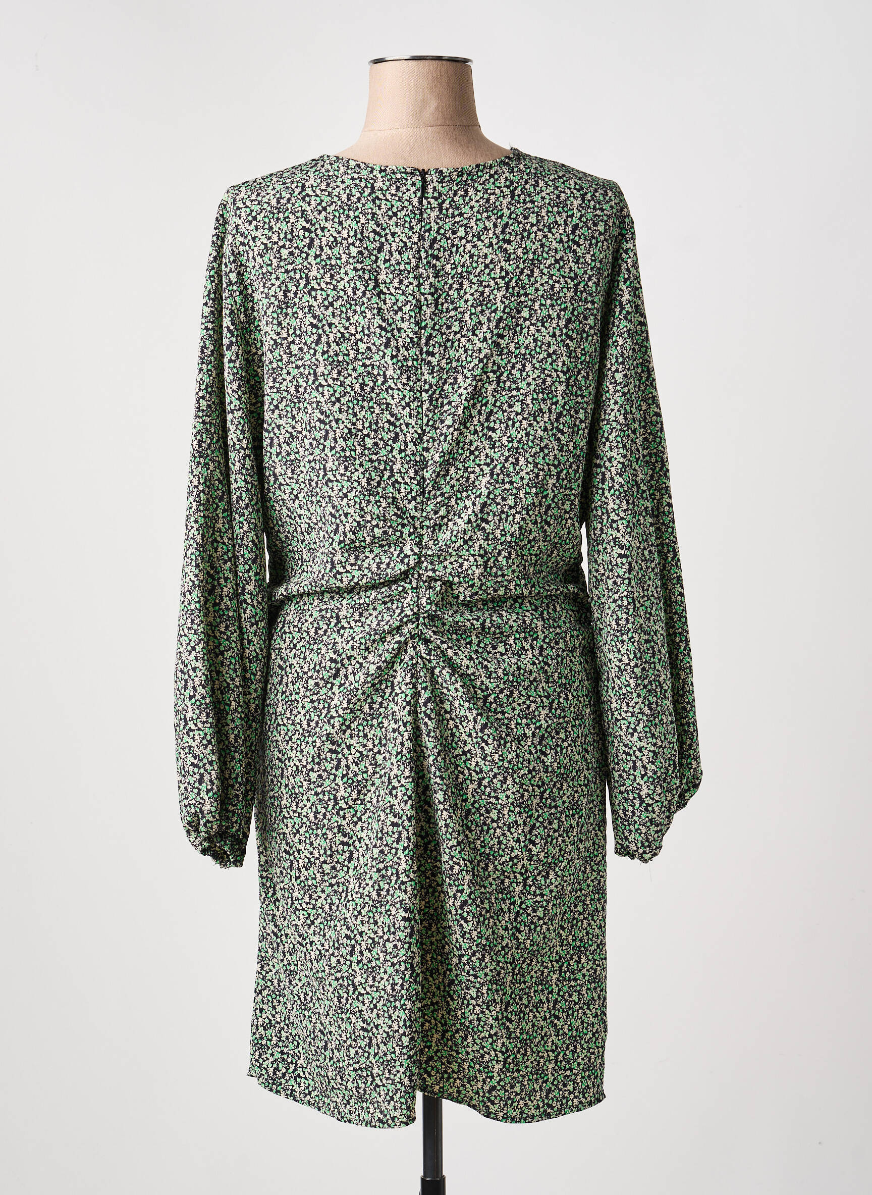 Robe courte manches longues manches longues vert ONLY femme