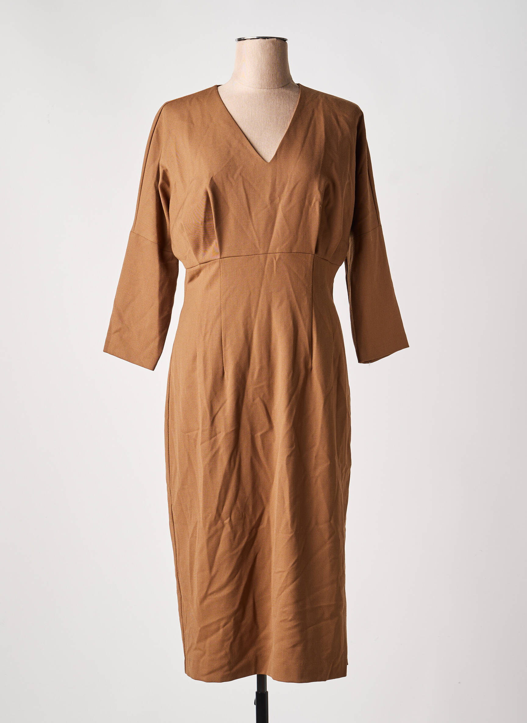 Robe mi-longue beige ASTRID BLACK LABEL femme