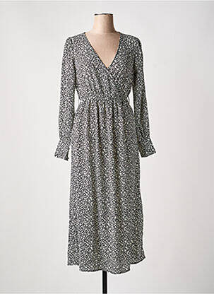 Robe longue manches longues manches longues noir JACQUELINE DE YONG femme