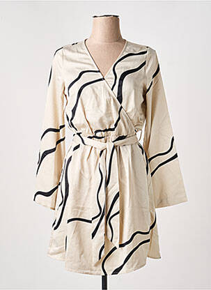Robe courte manches longues manches longues beige VERO MODA femme