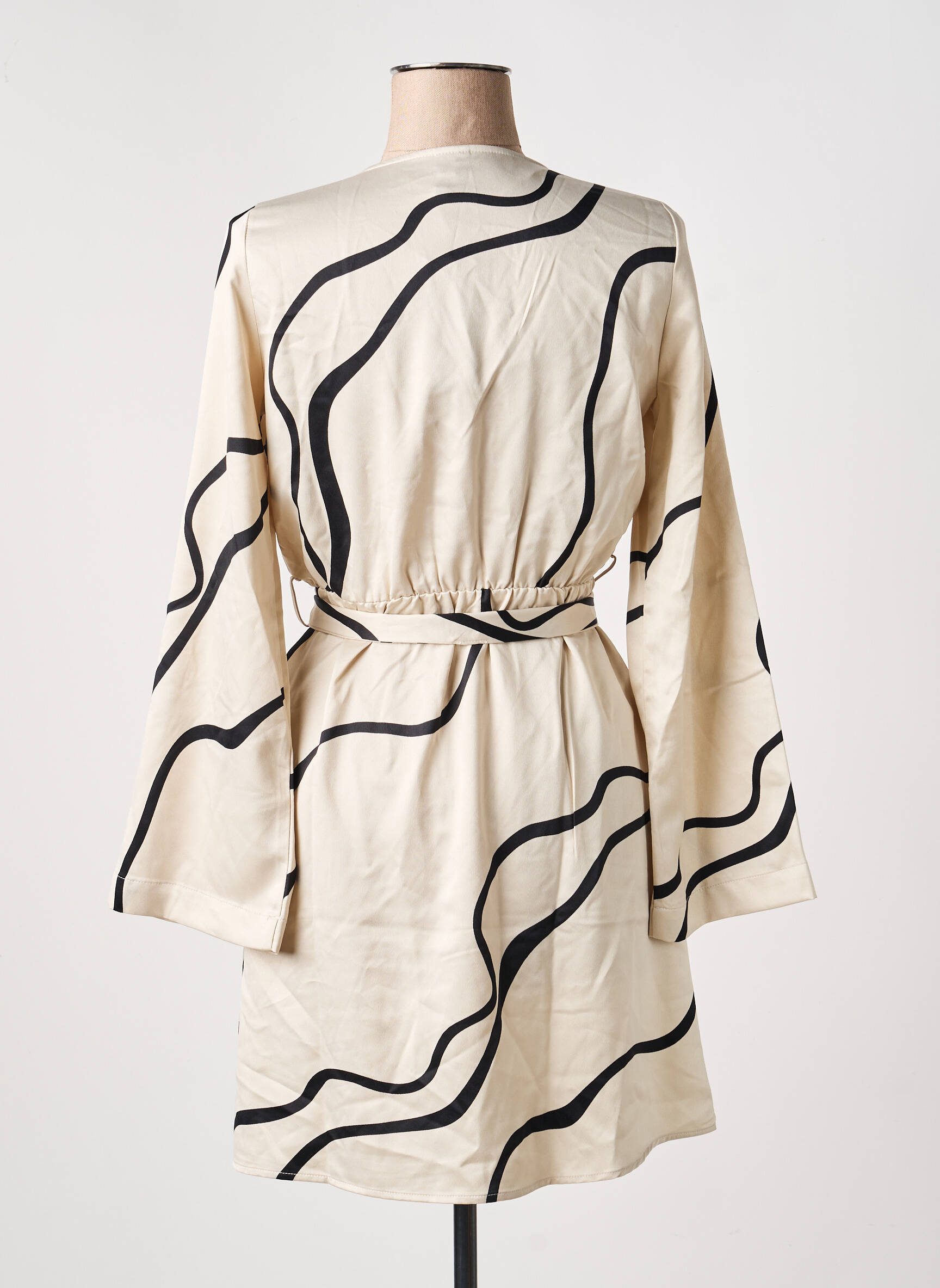 Robe courte manches longues manches longues beige VERO MODA femme