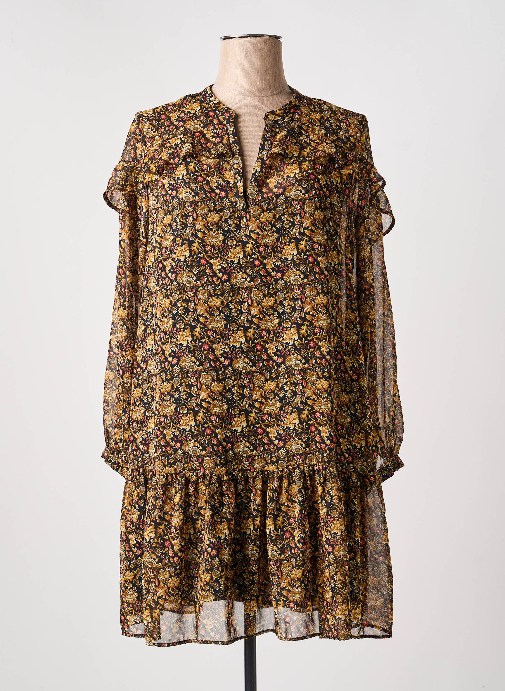 Robe courte marron MANGO femme